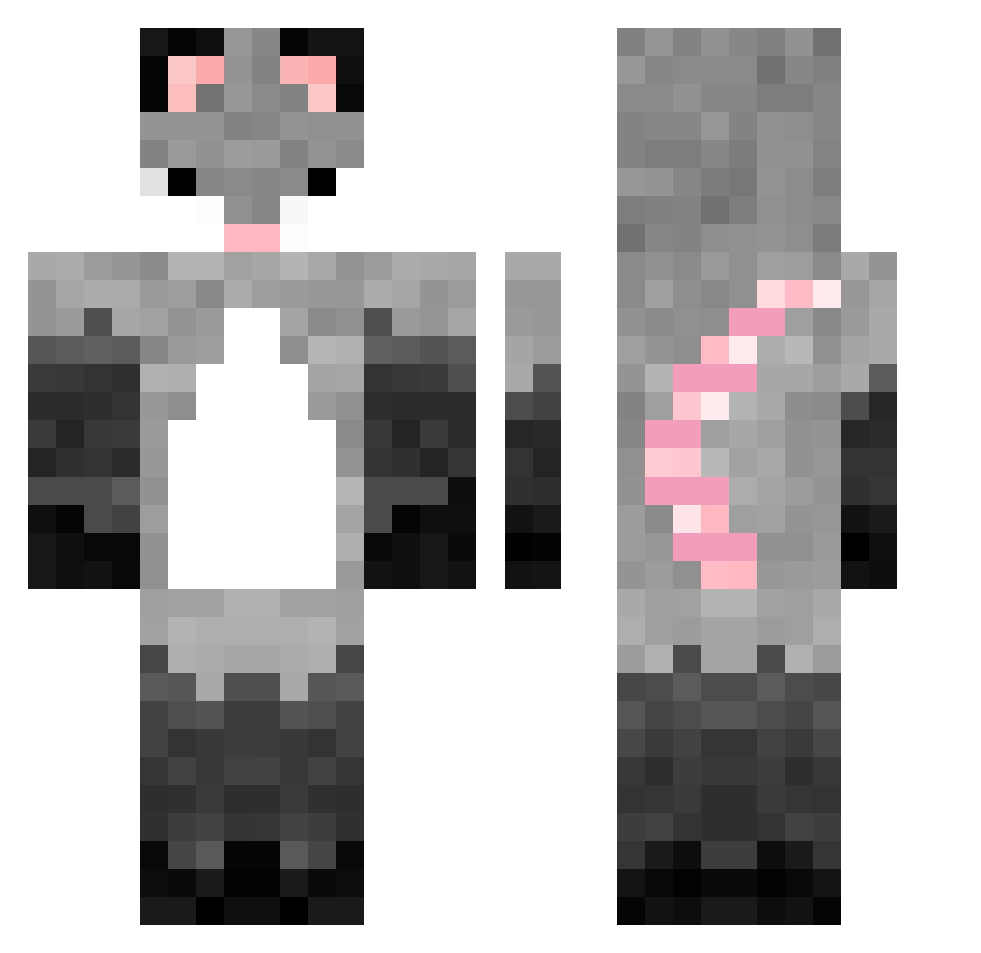 katiecantgame Minecraft skin, front and back view