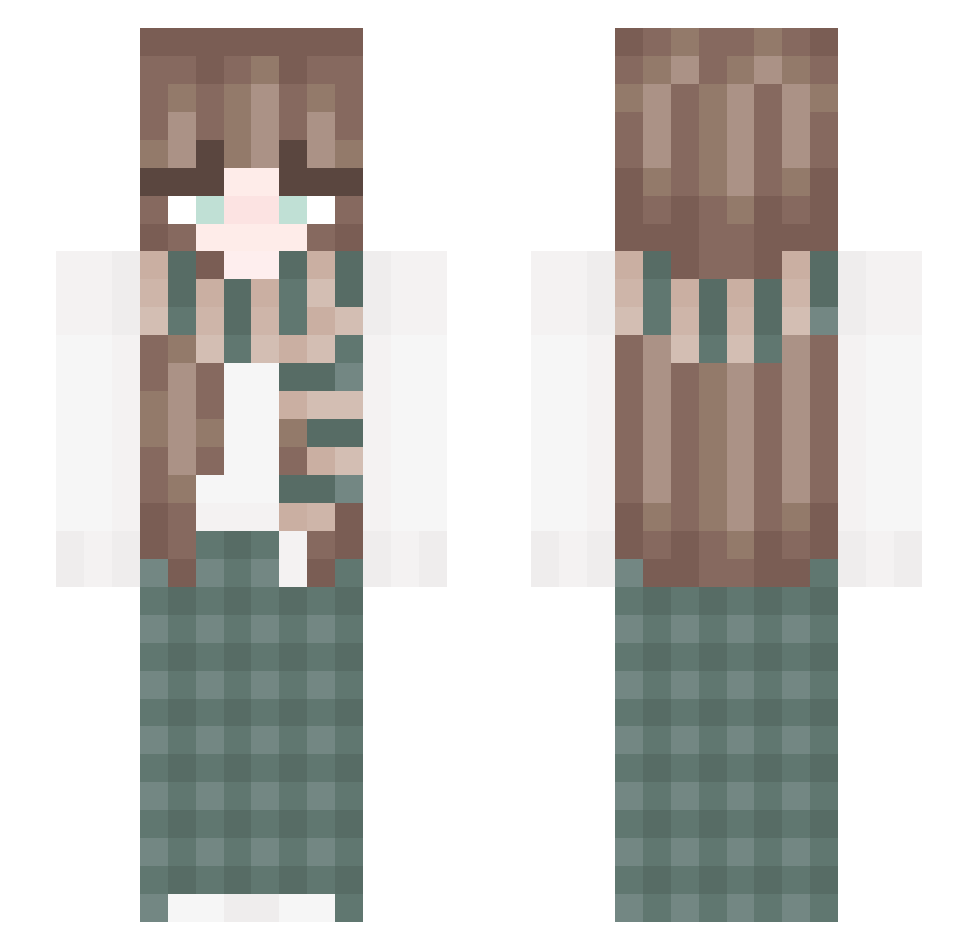 MHS4433 Minecraft skin, front and back view