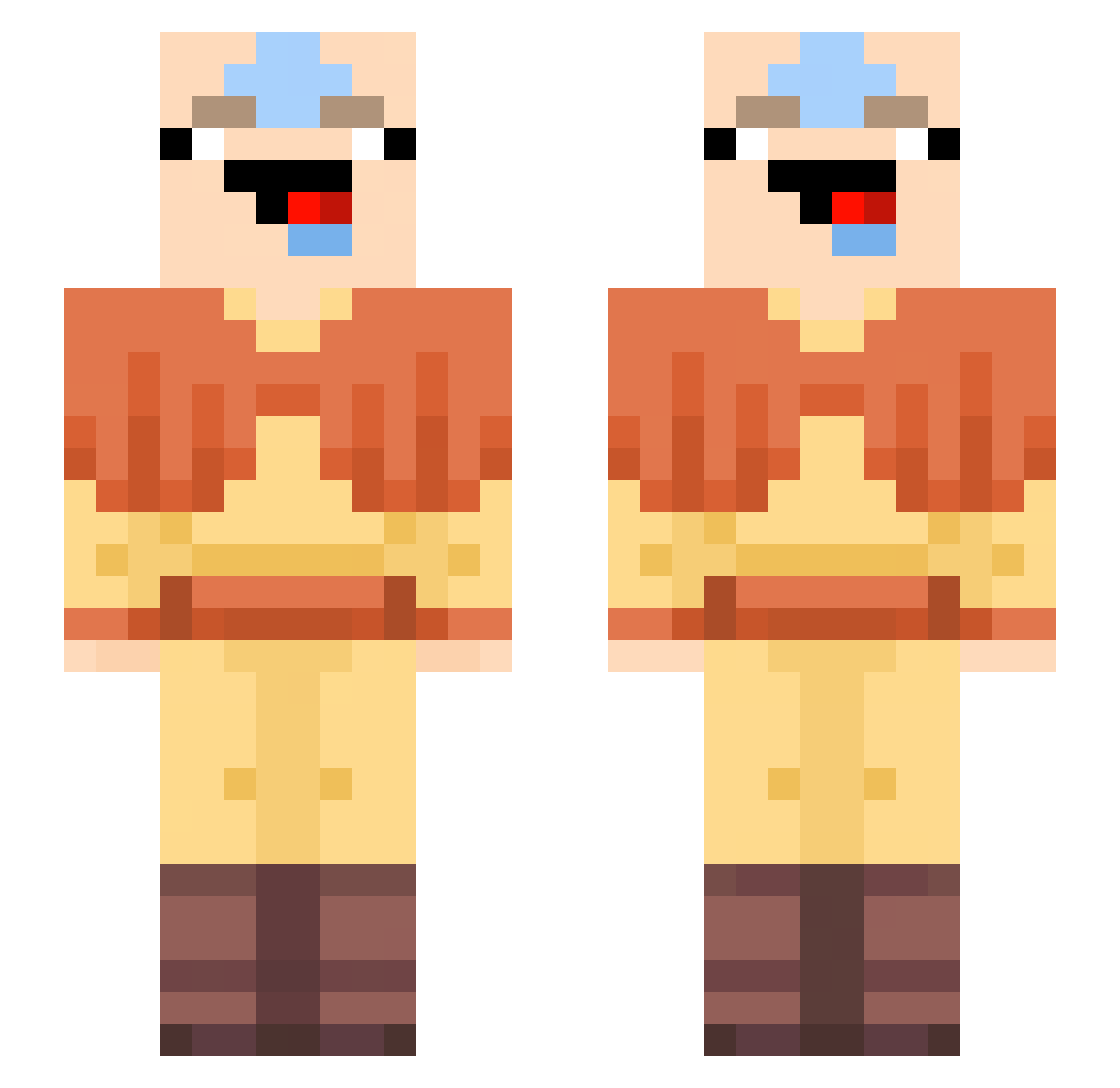 FiTaCoLa Minecraft skin, front and back view