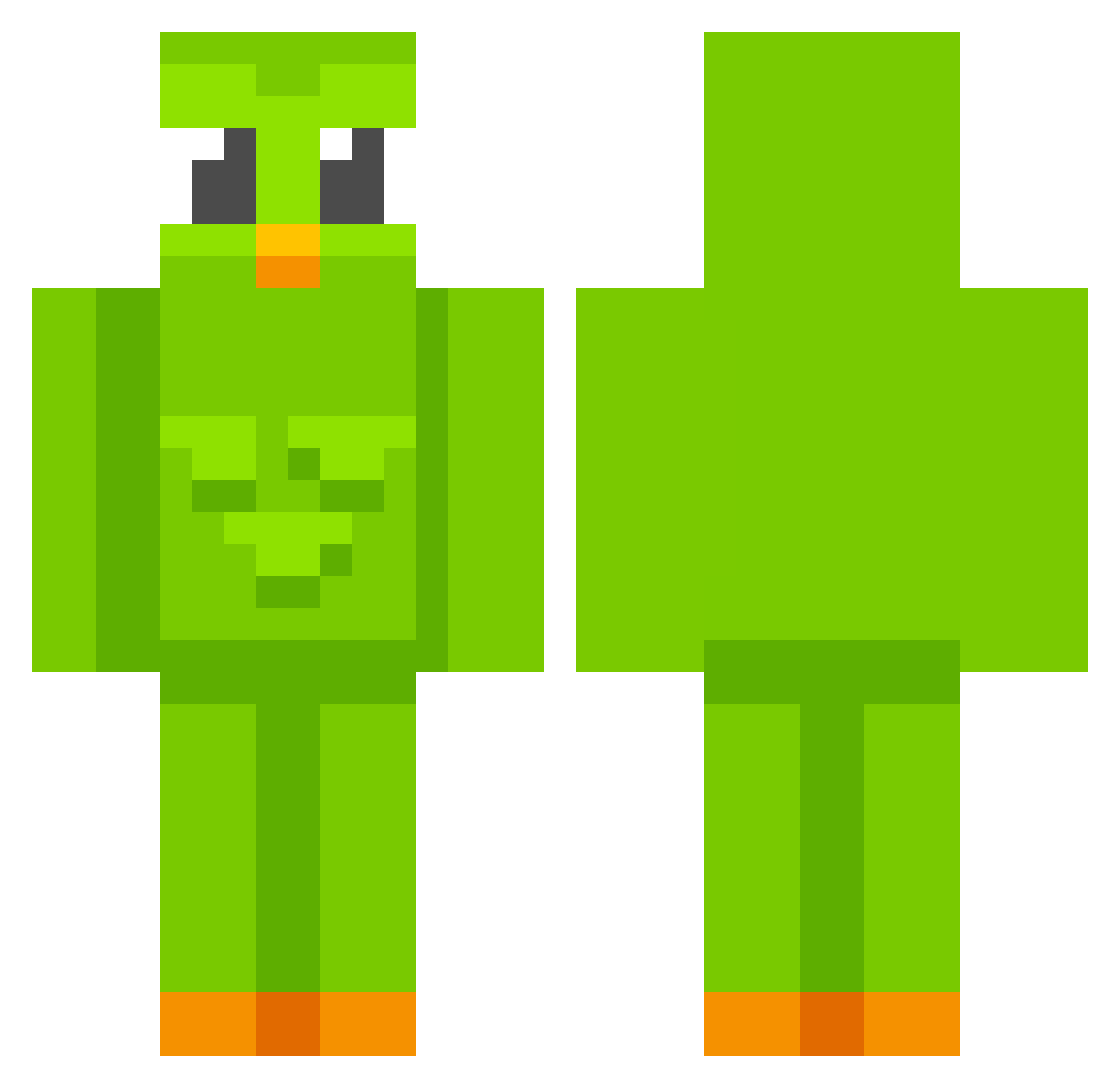 taimilapsi Minecraft skin, front and back view