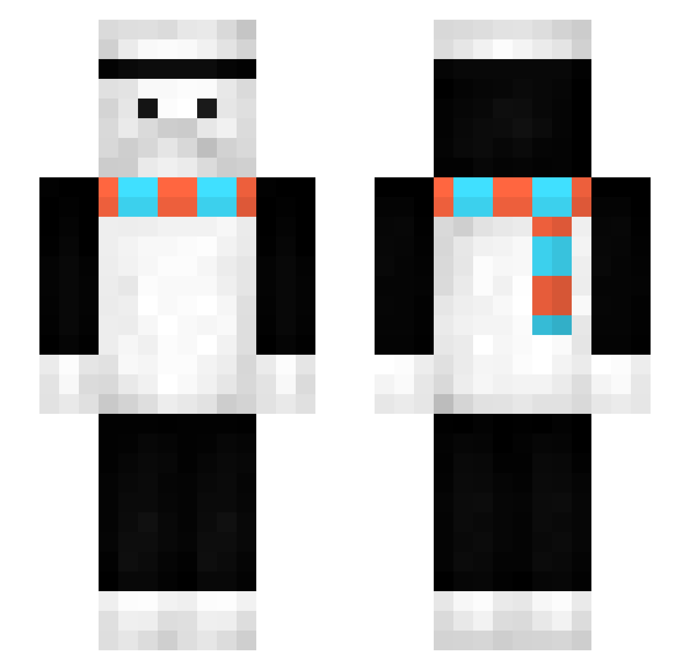 xgvi Minecraft skin, front and back view