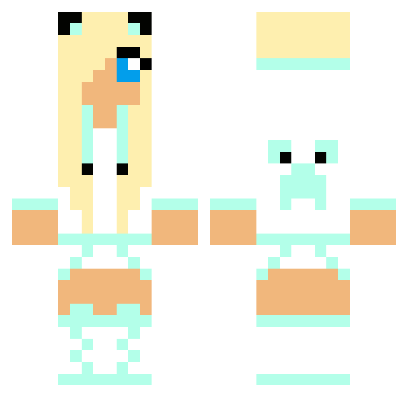 Slinks Minecraft skin, front and back view