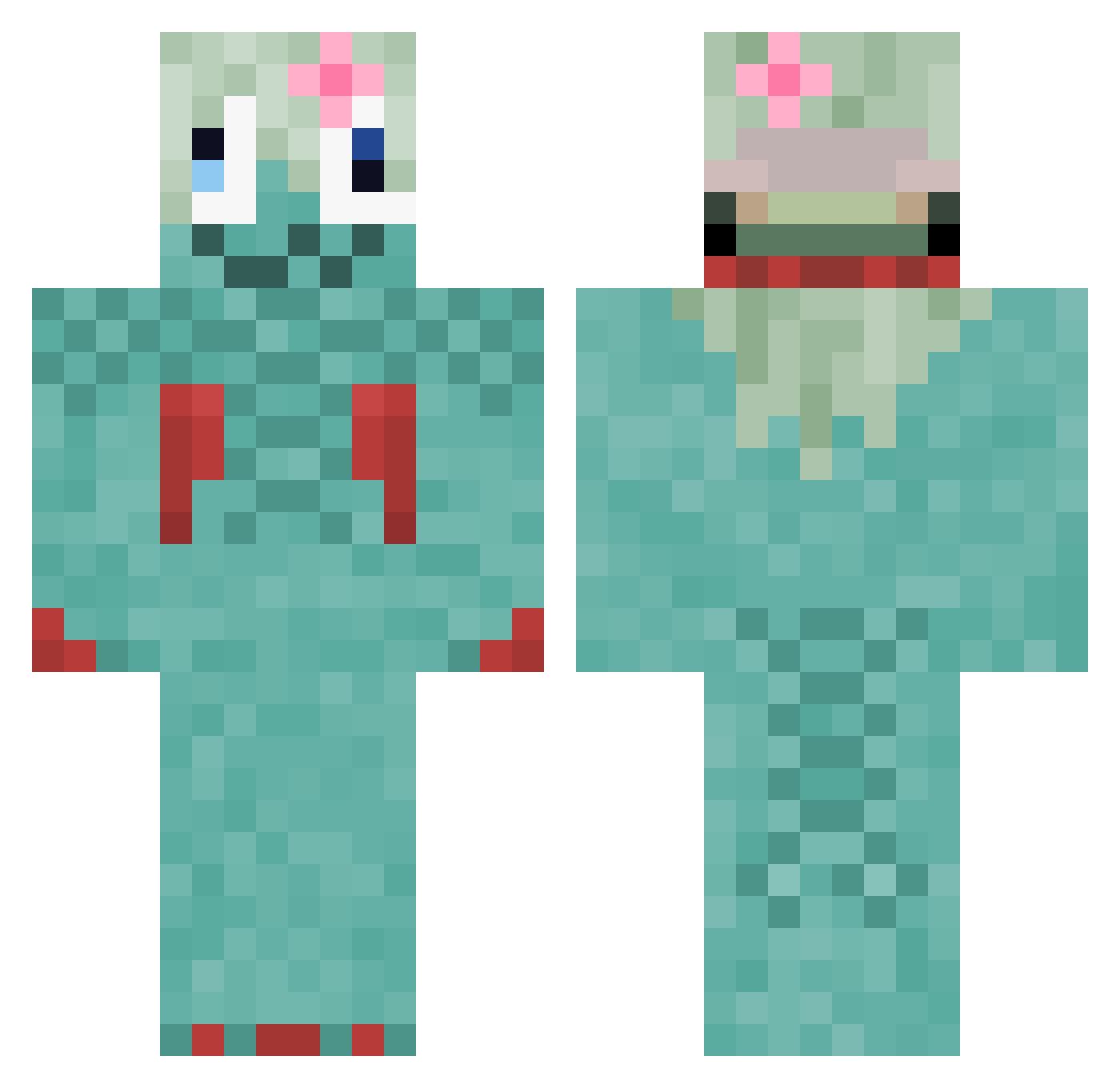 _PButt Minecraft skin, front and back view