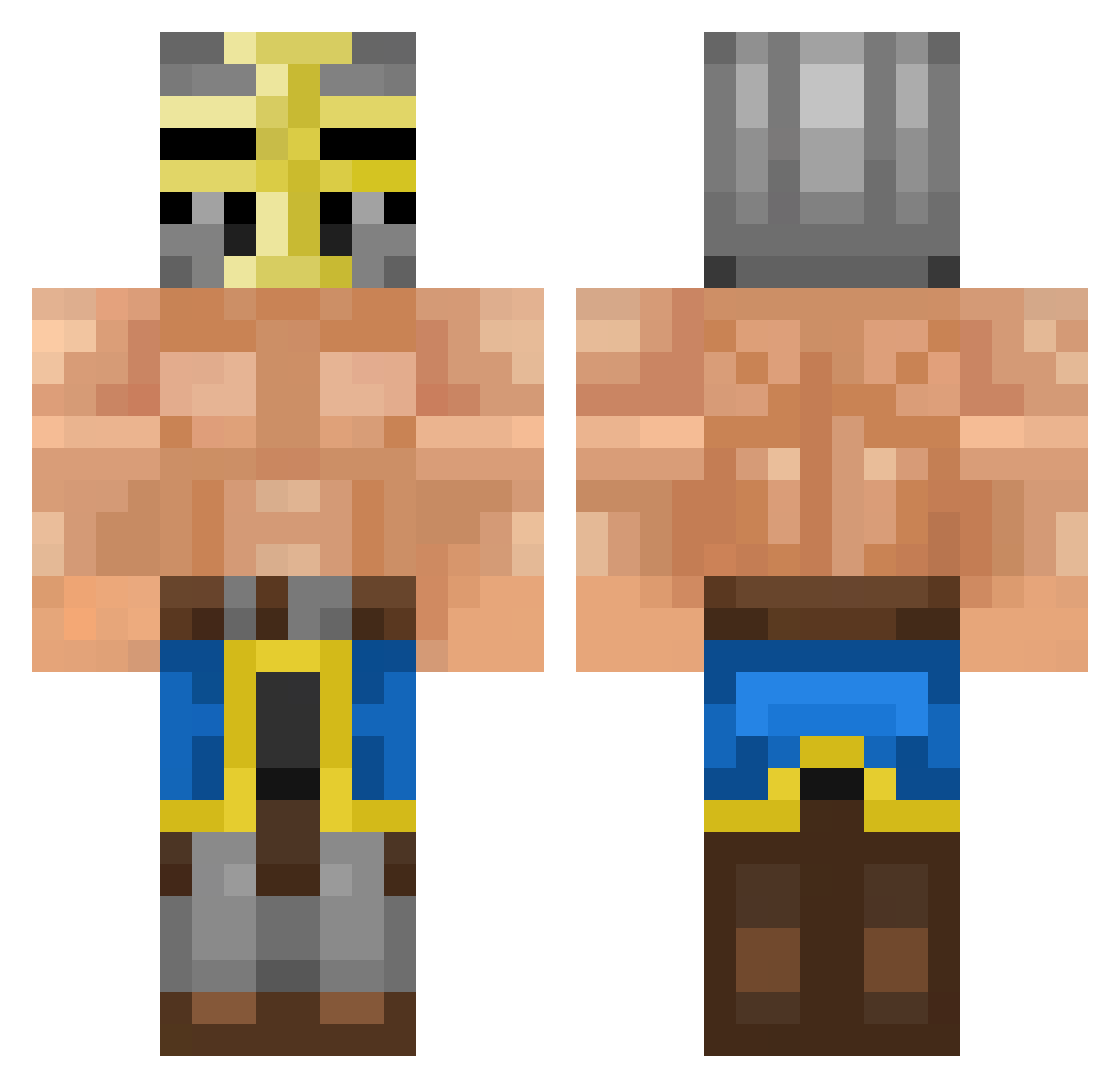 STA Minecraft skin, front and back view