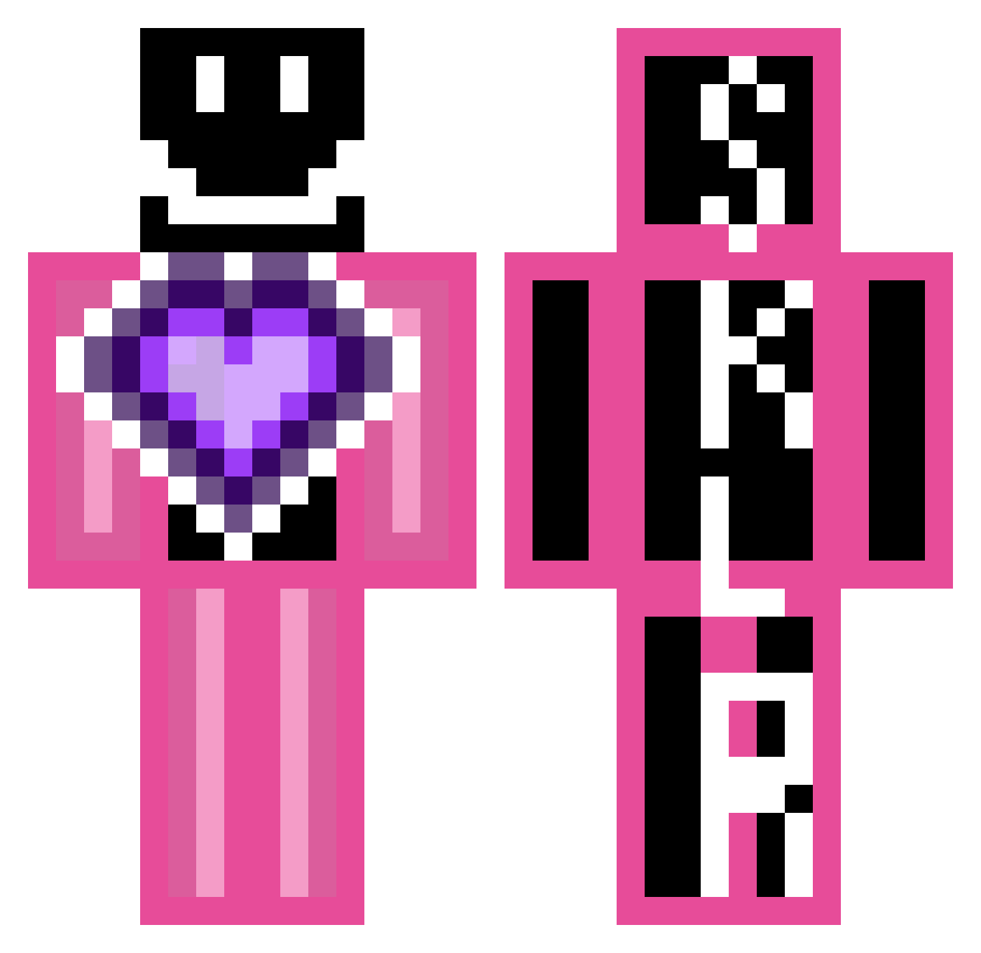 SKLRY Minecraft skin, front and back view