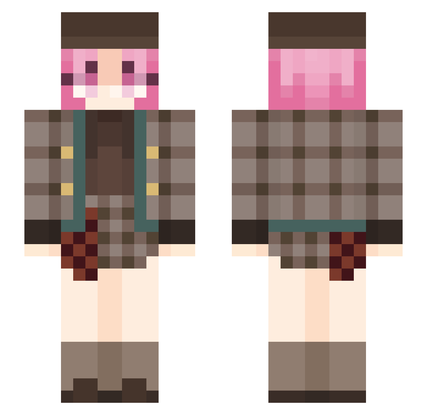 emuruier Minecraft skin, front and back view