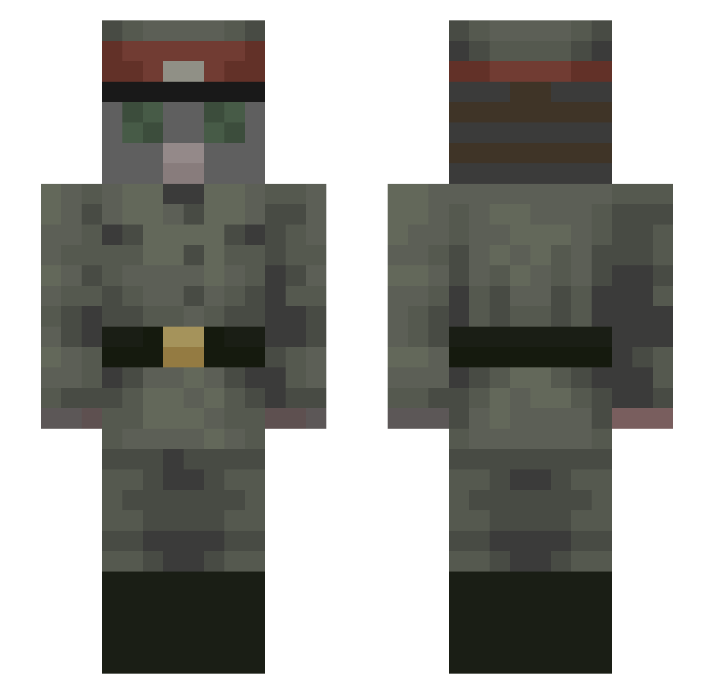 handsomebroadbac Minecraft skin, front and back view