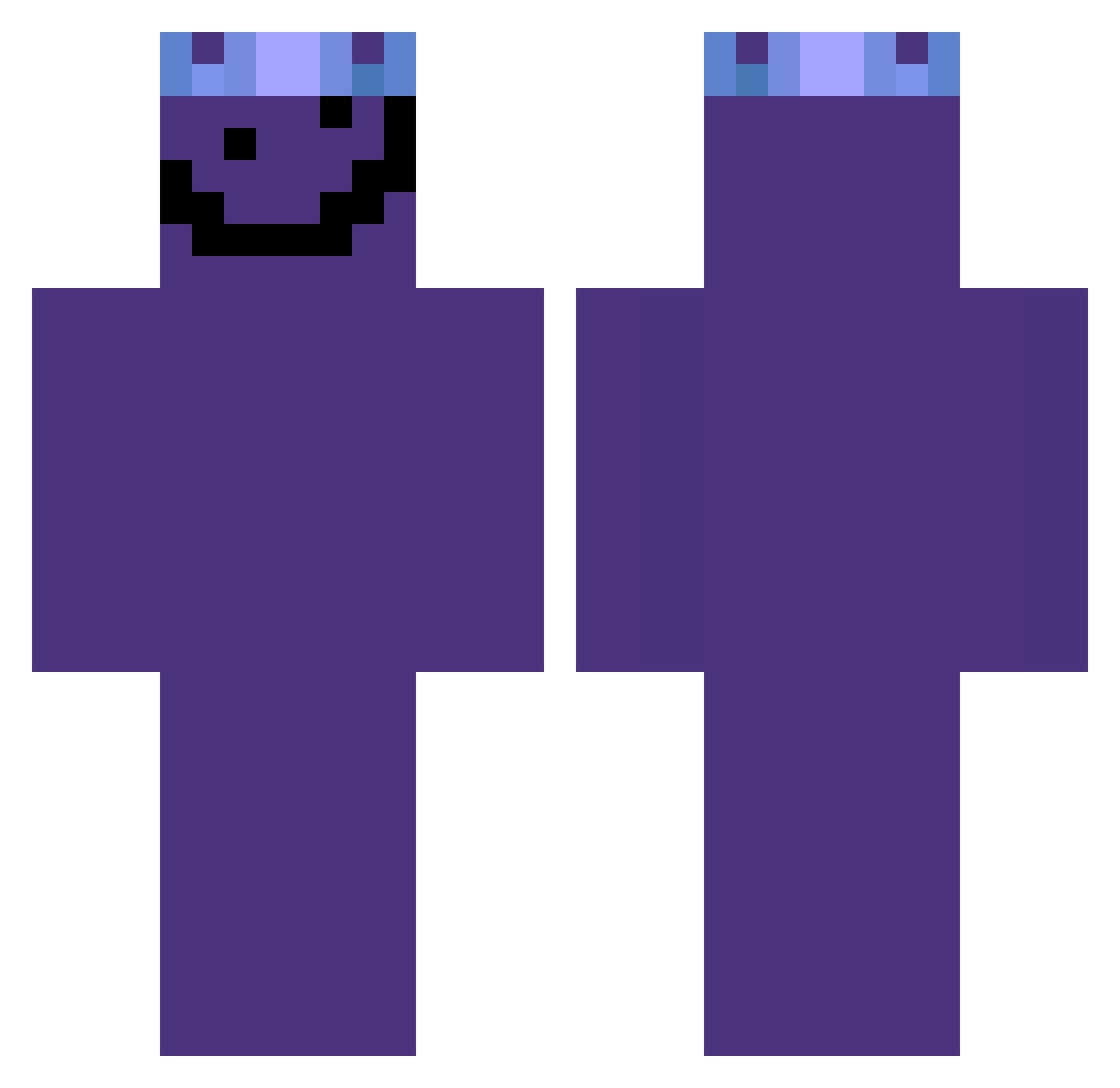 Bugriskoo Minecraft skin, front and back view