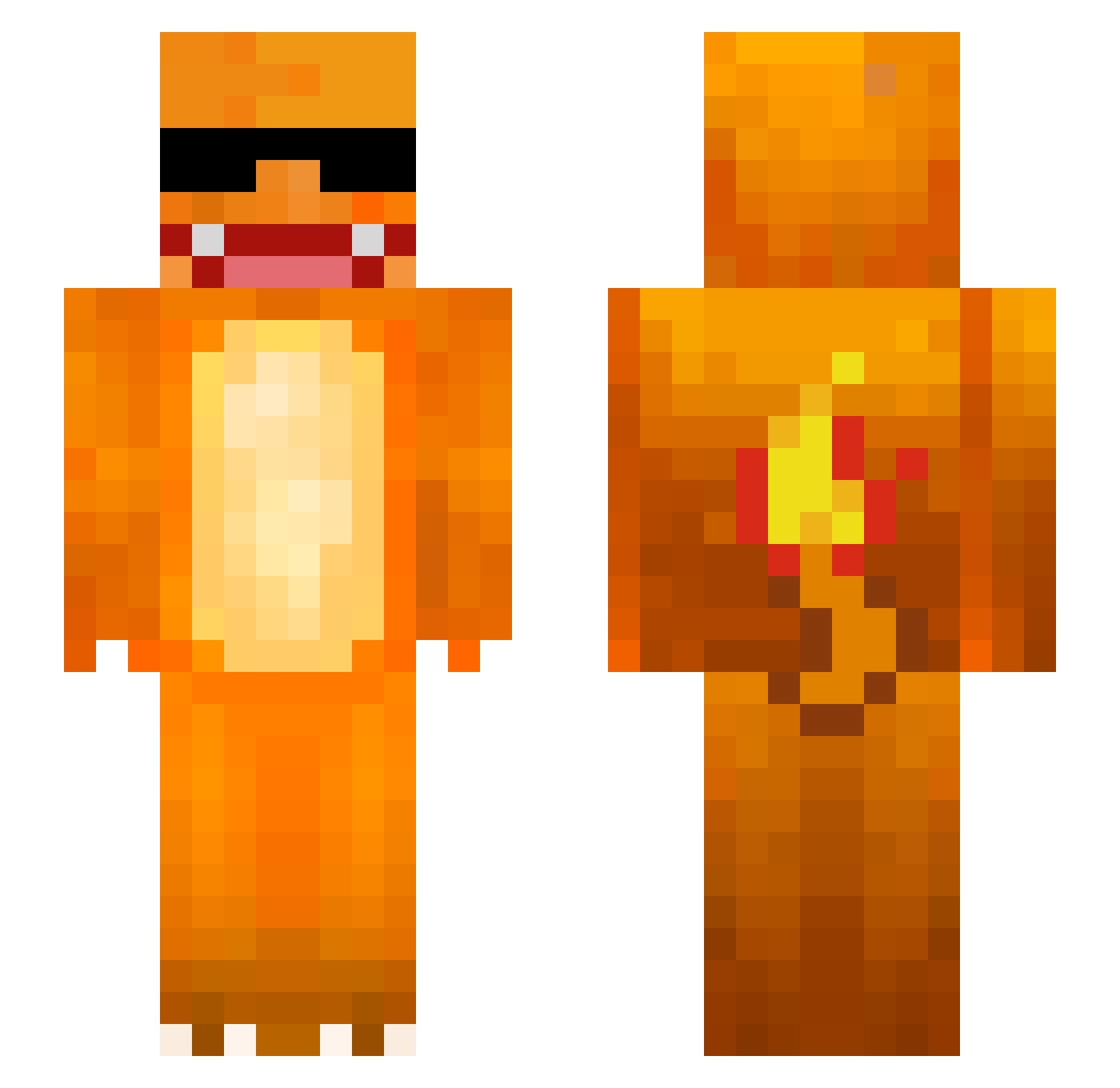 375e Minecraft skin, front and back view