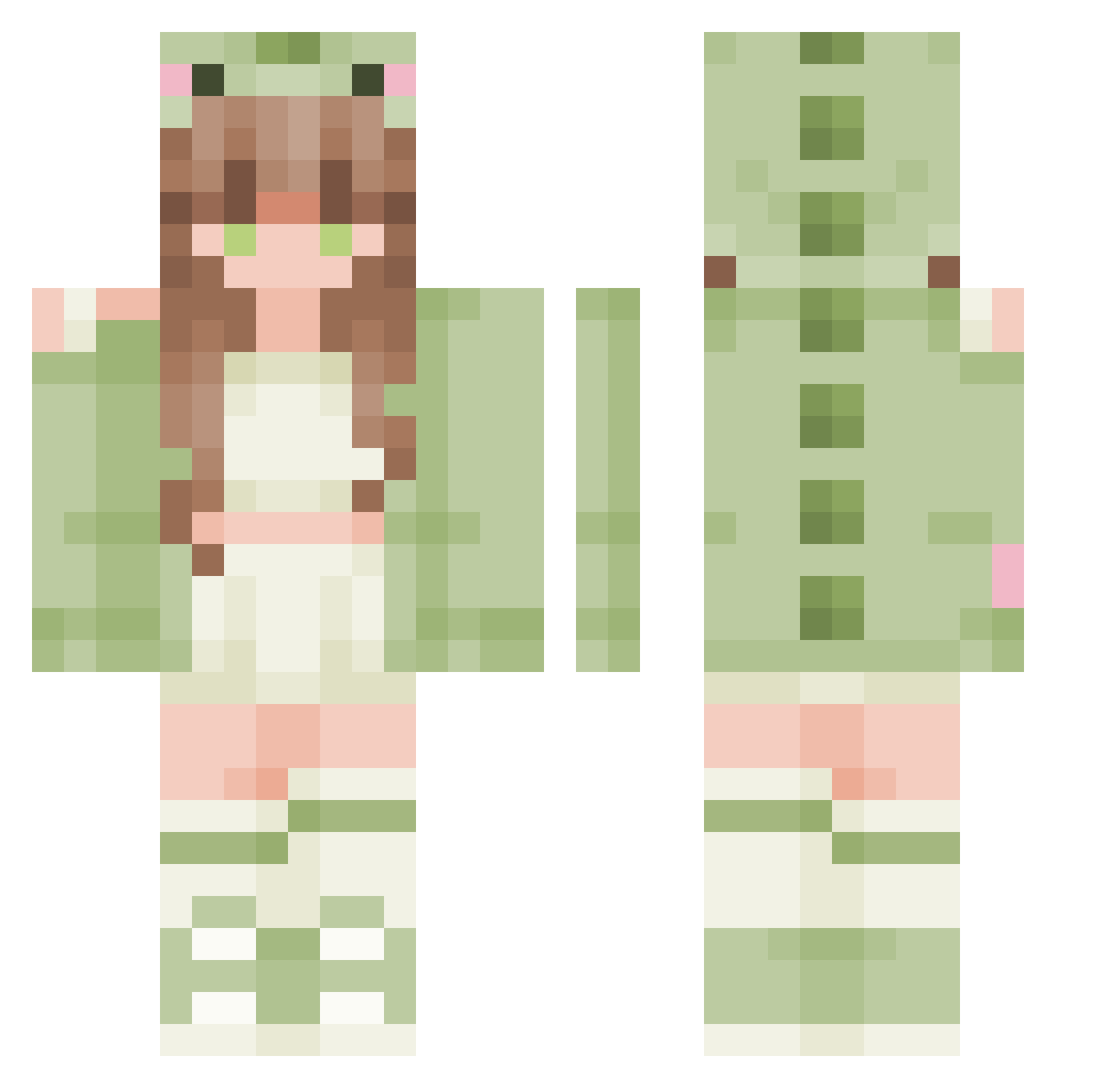 Zef Minecraft skin, front and back view