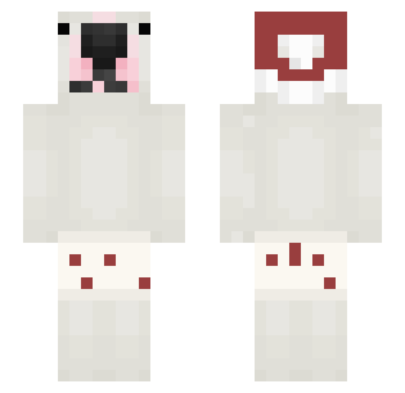 Srhn Minecraft skin, front and back view