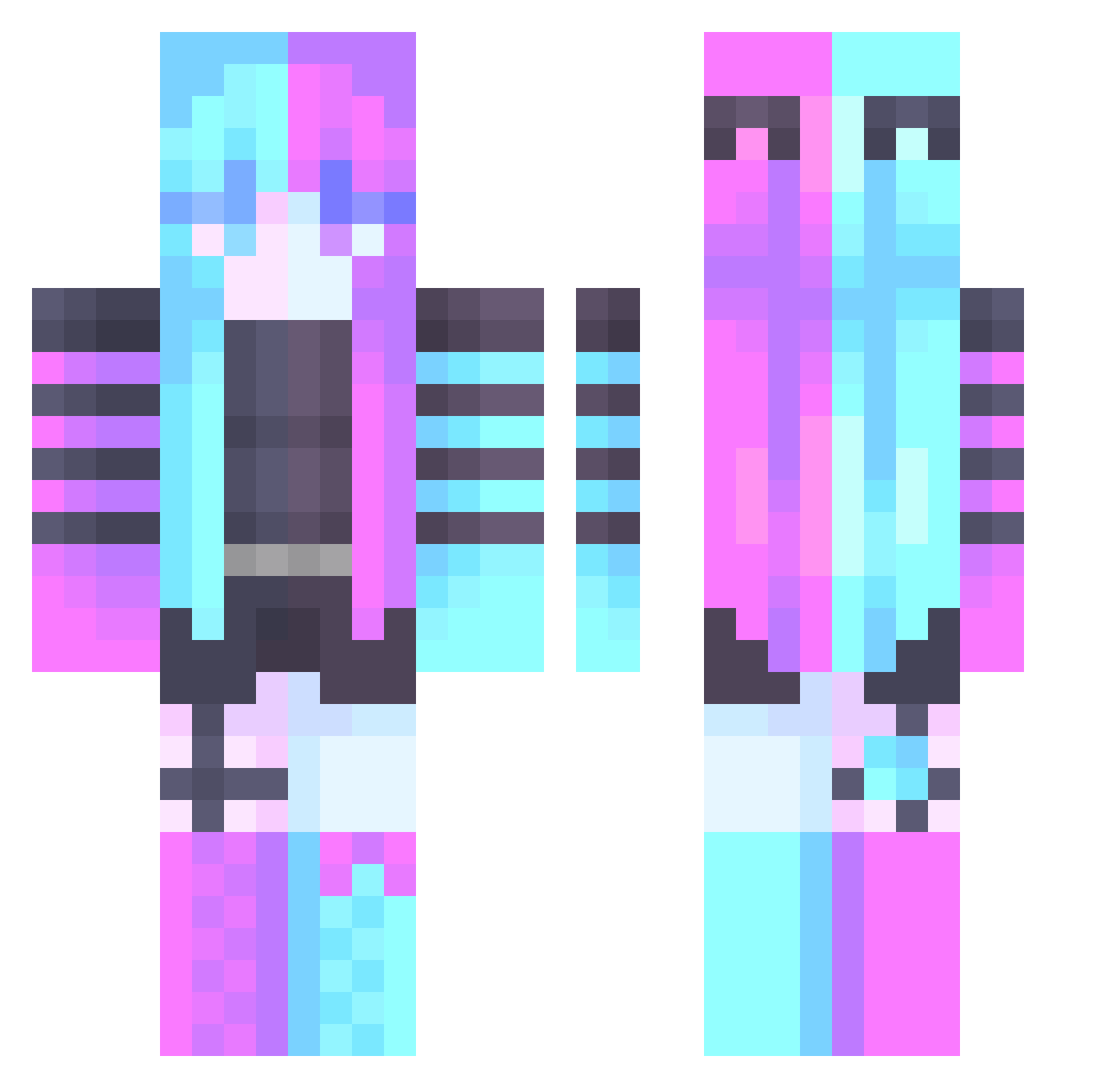 Francesca Minecraft skin, front and back view