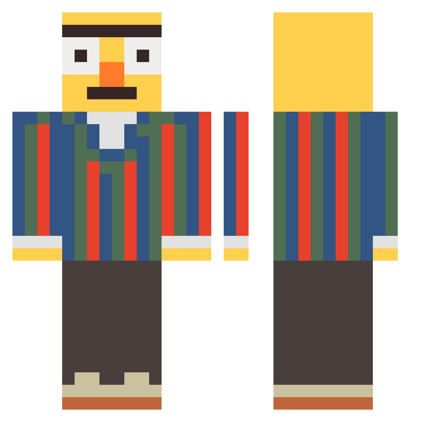 belowzero1211 Minecraft skin, front and back view