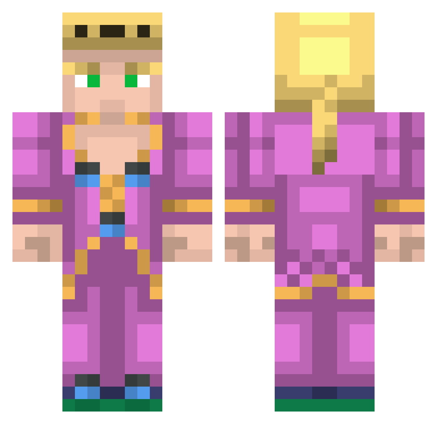 kkogame Minecraft skin, front and back view