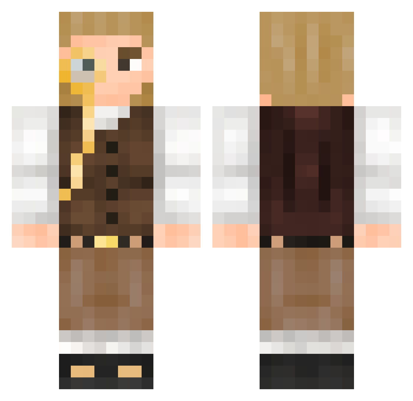 fle_ik Minecraft skin, front and back view