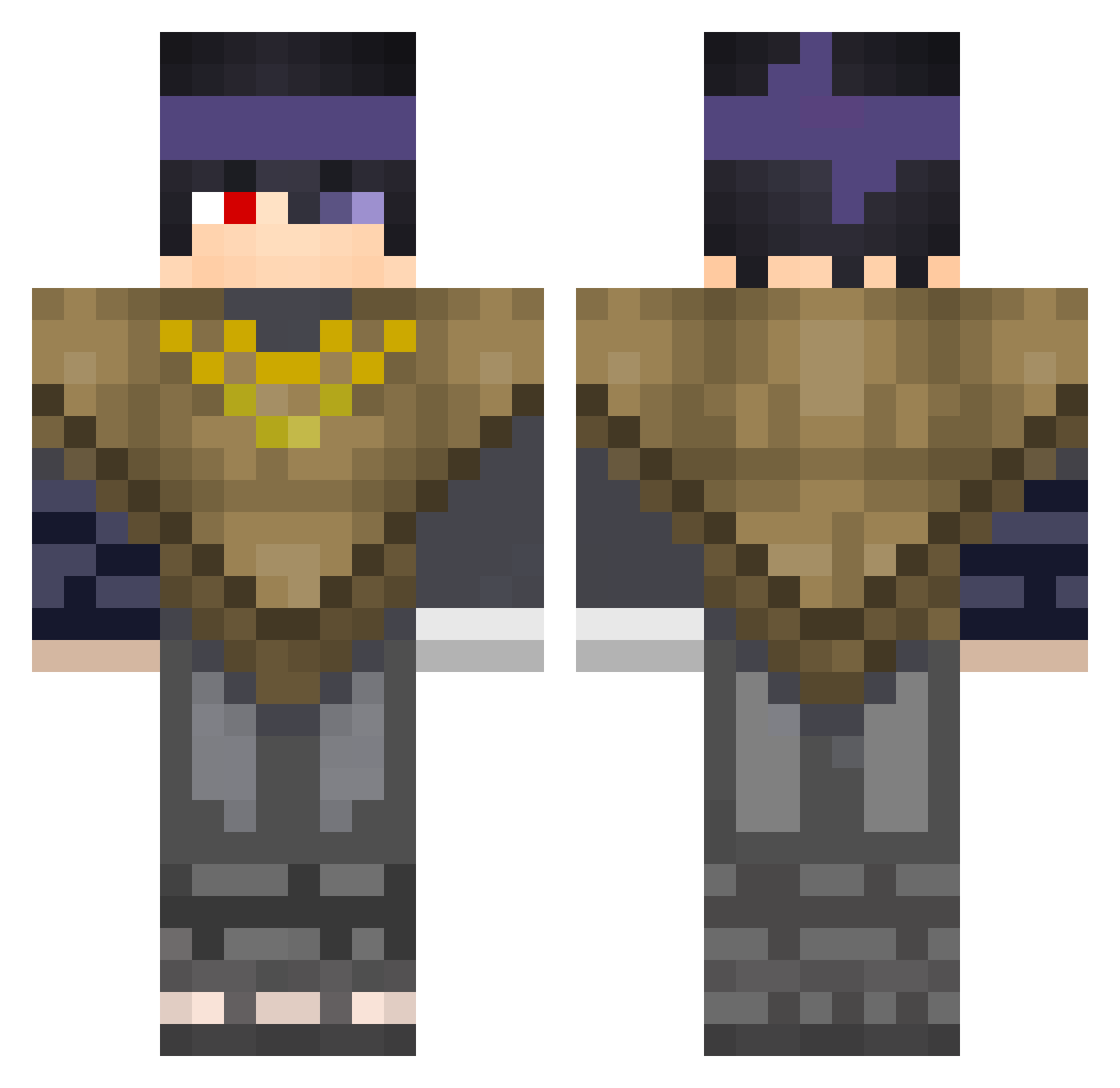 COD_JZ Minecraft skin, front and back view
