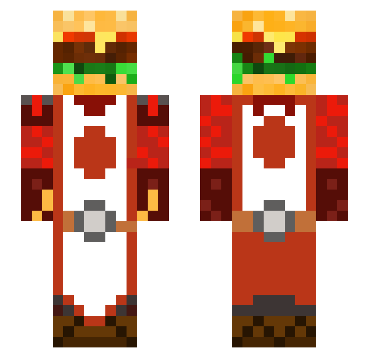 Helixo02 Minecraft skin, front and back view