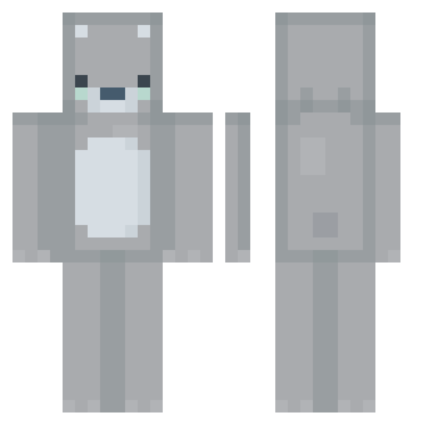 YzHCCC Minecraft skin, front and back view
