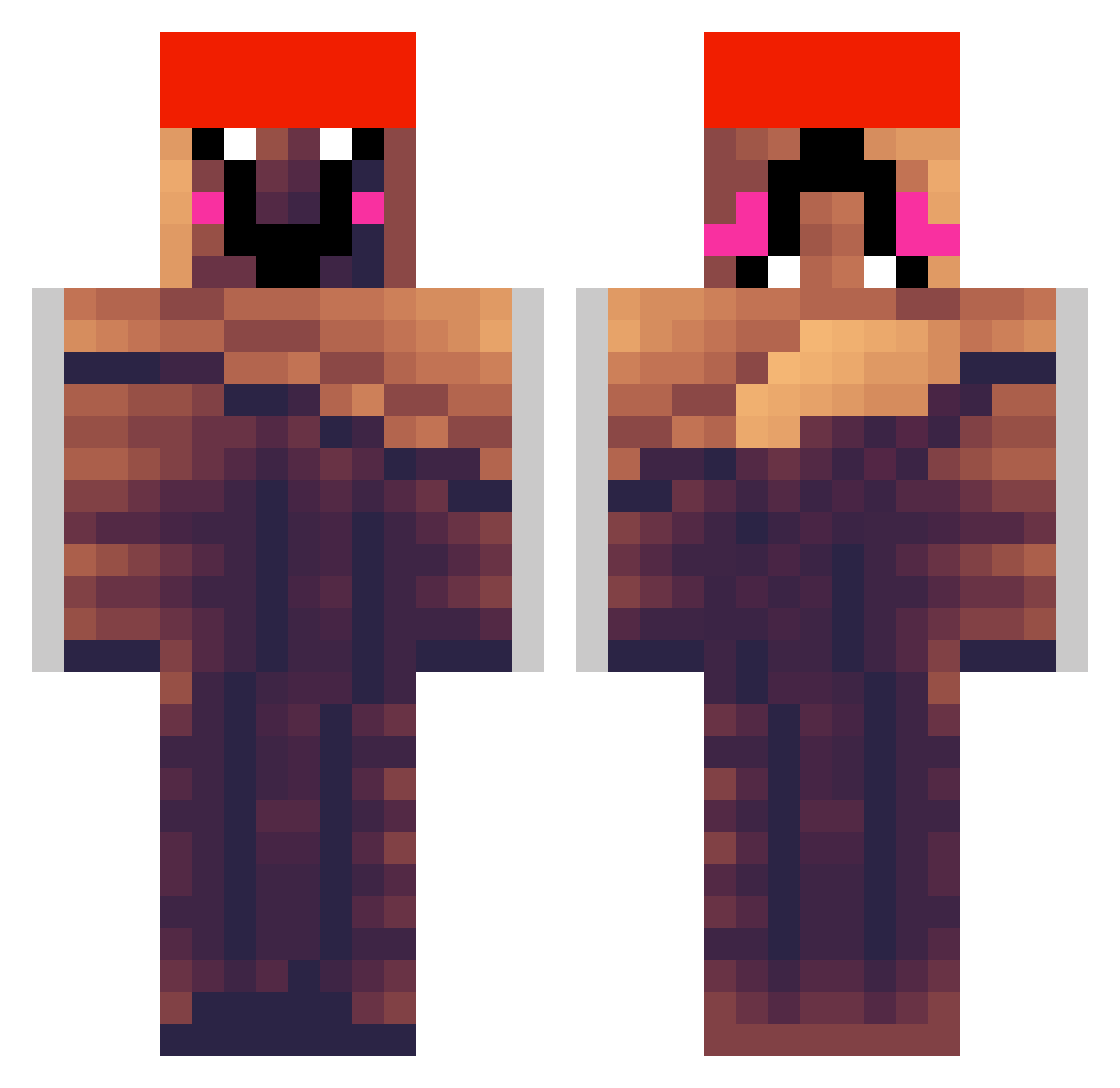 janzkuhh Minecraft skin, front and back view