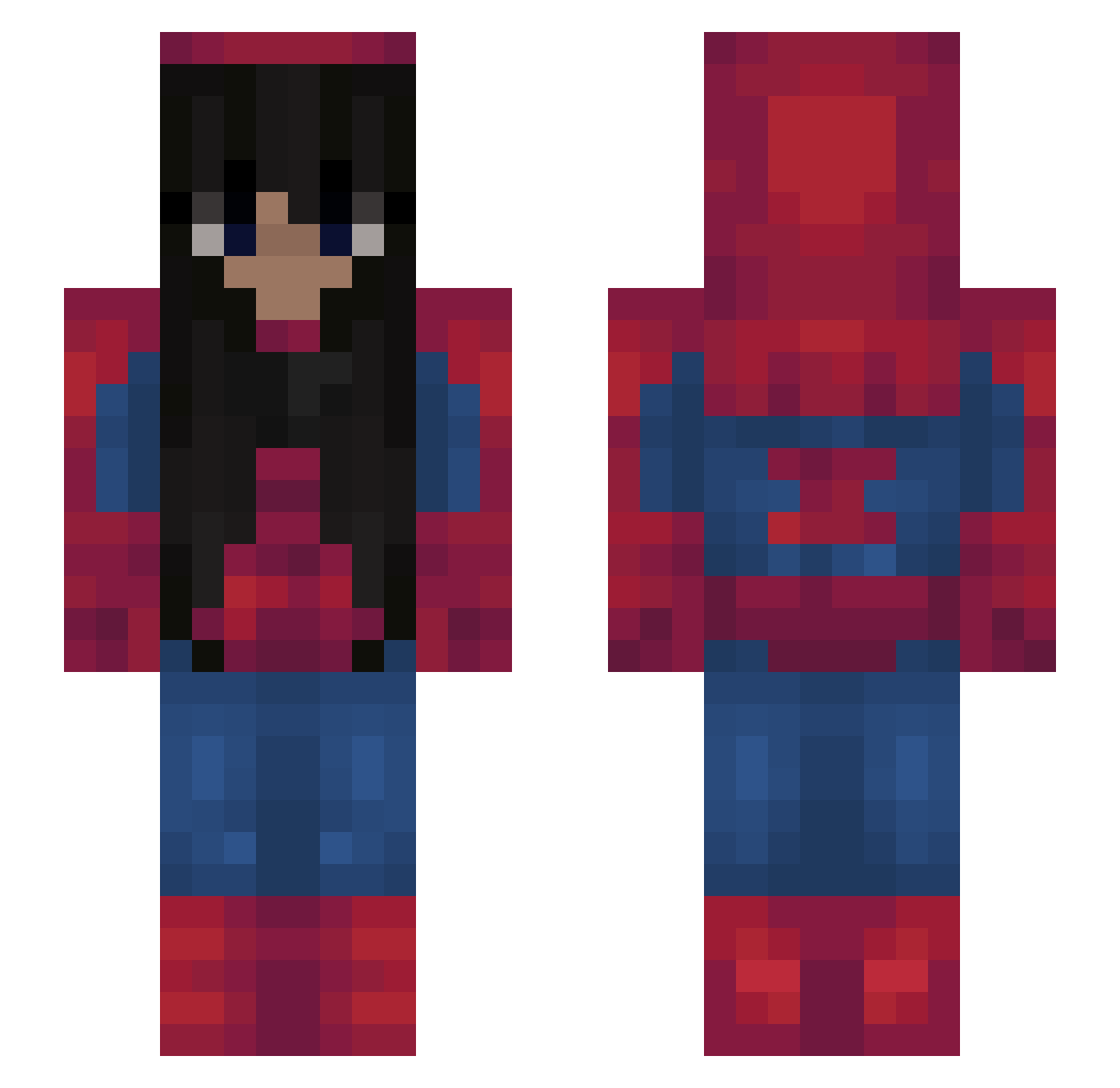 Lsaucy Minecraft skin, front and back view