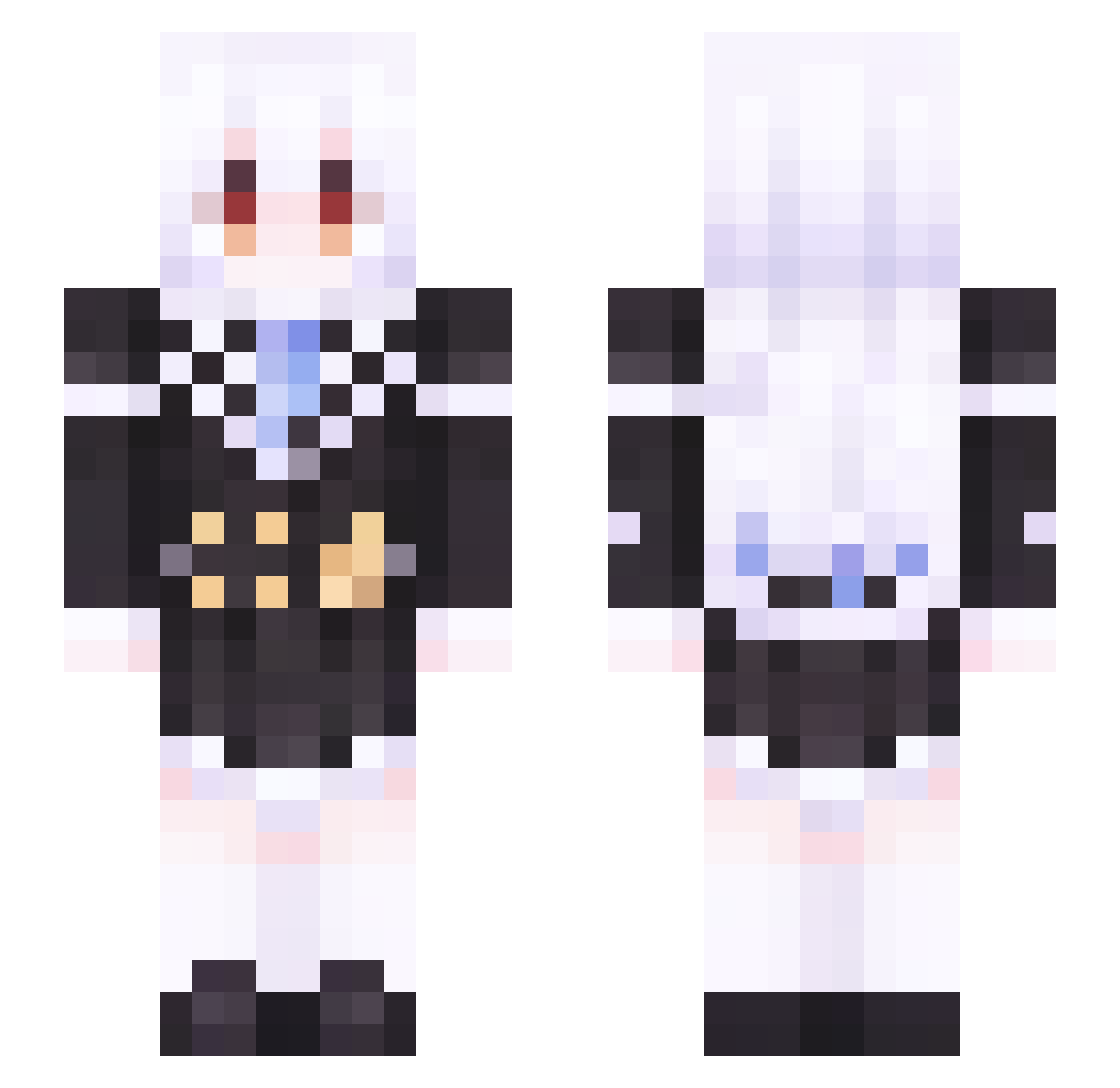 Kazer_Paradox Minecraft skin, front and back view