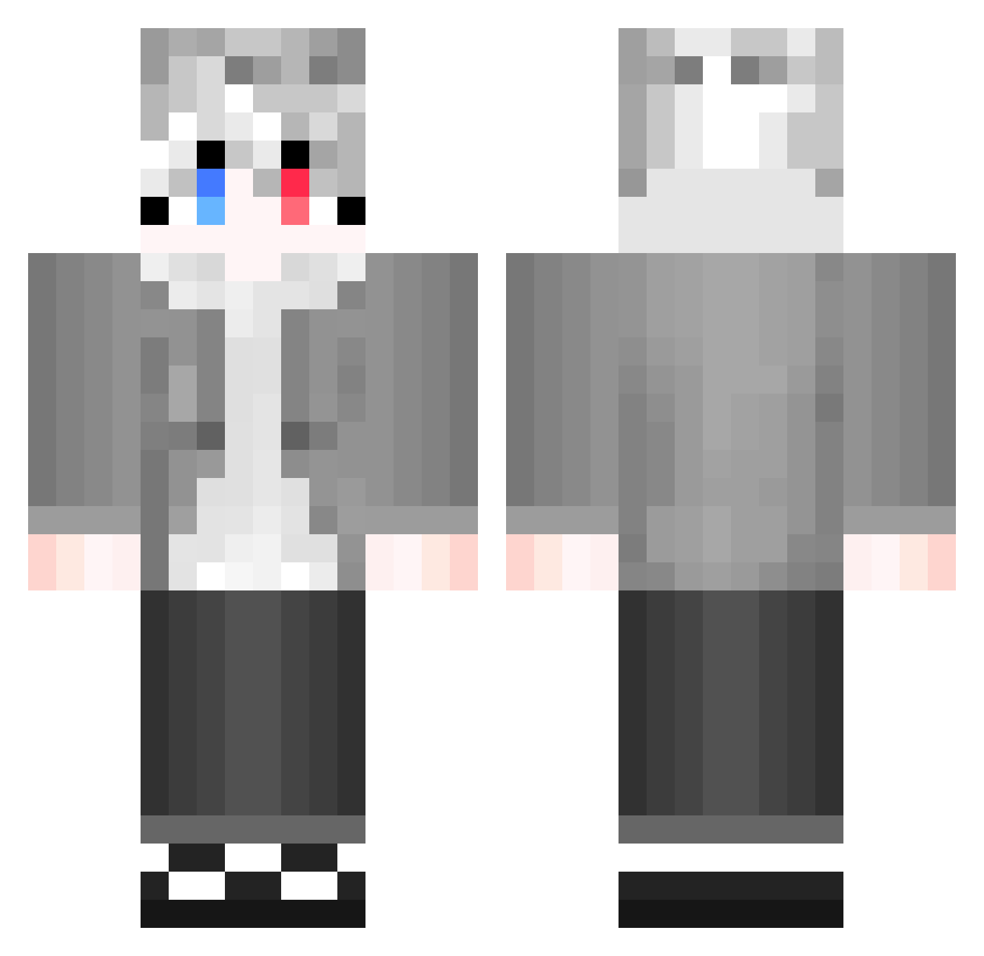 Shelfone1 Minecraft skin, front and back view