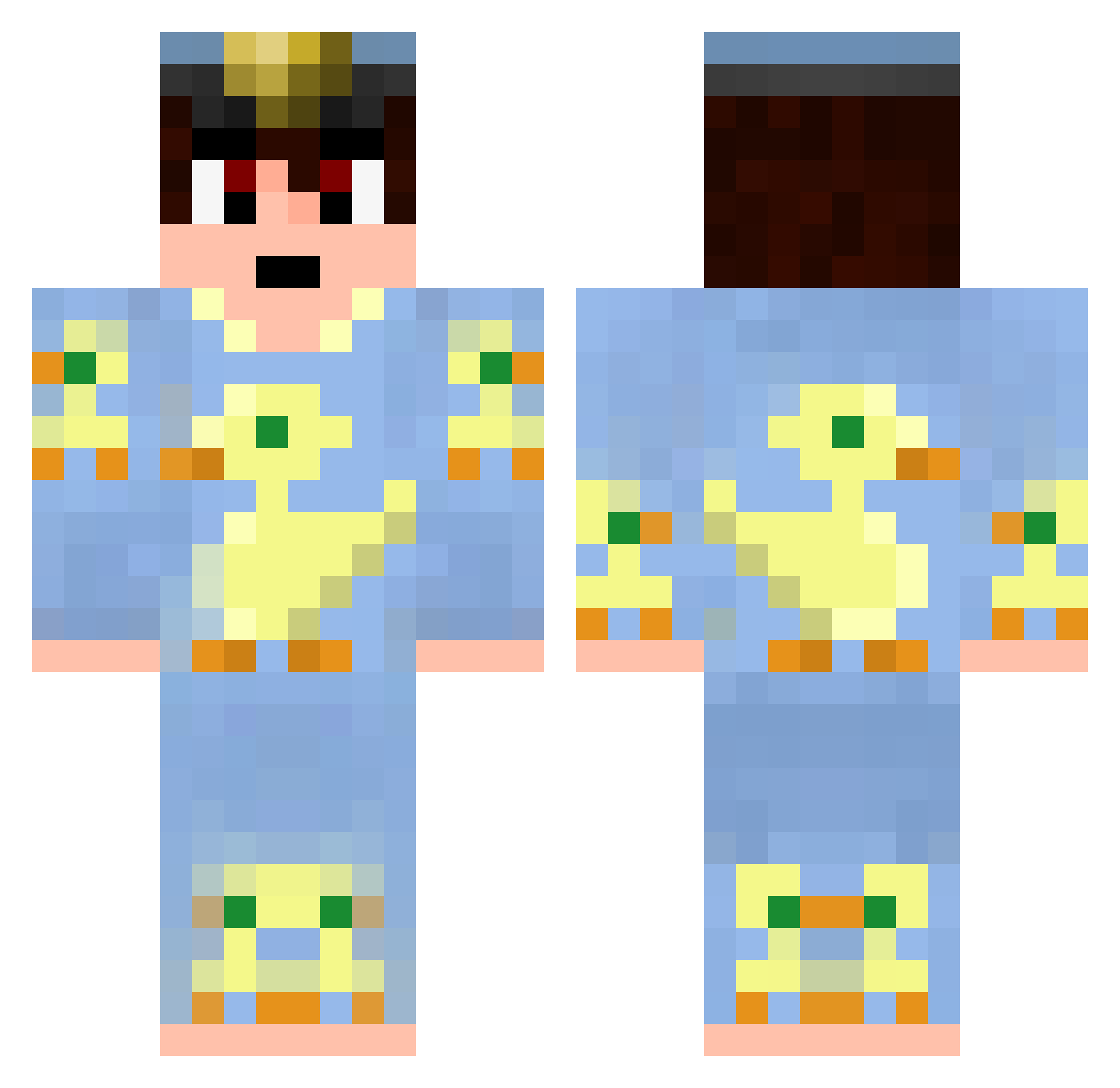 s4fireaspect Minecraft skin, front and back view