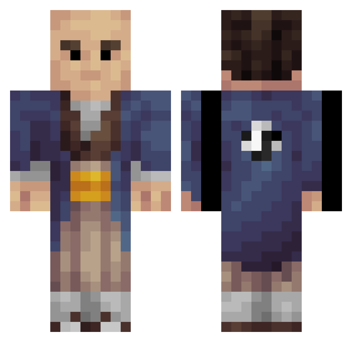 Shadowjanoxx Minecraft skin, front and back view