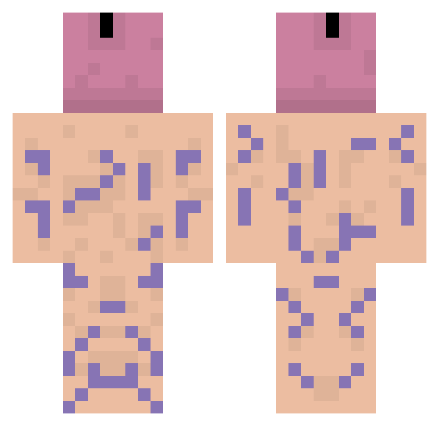 StateHood Minecraft skin, front and back view