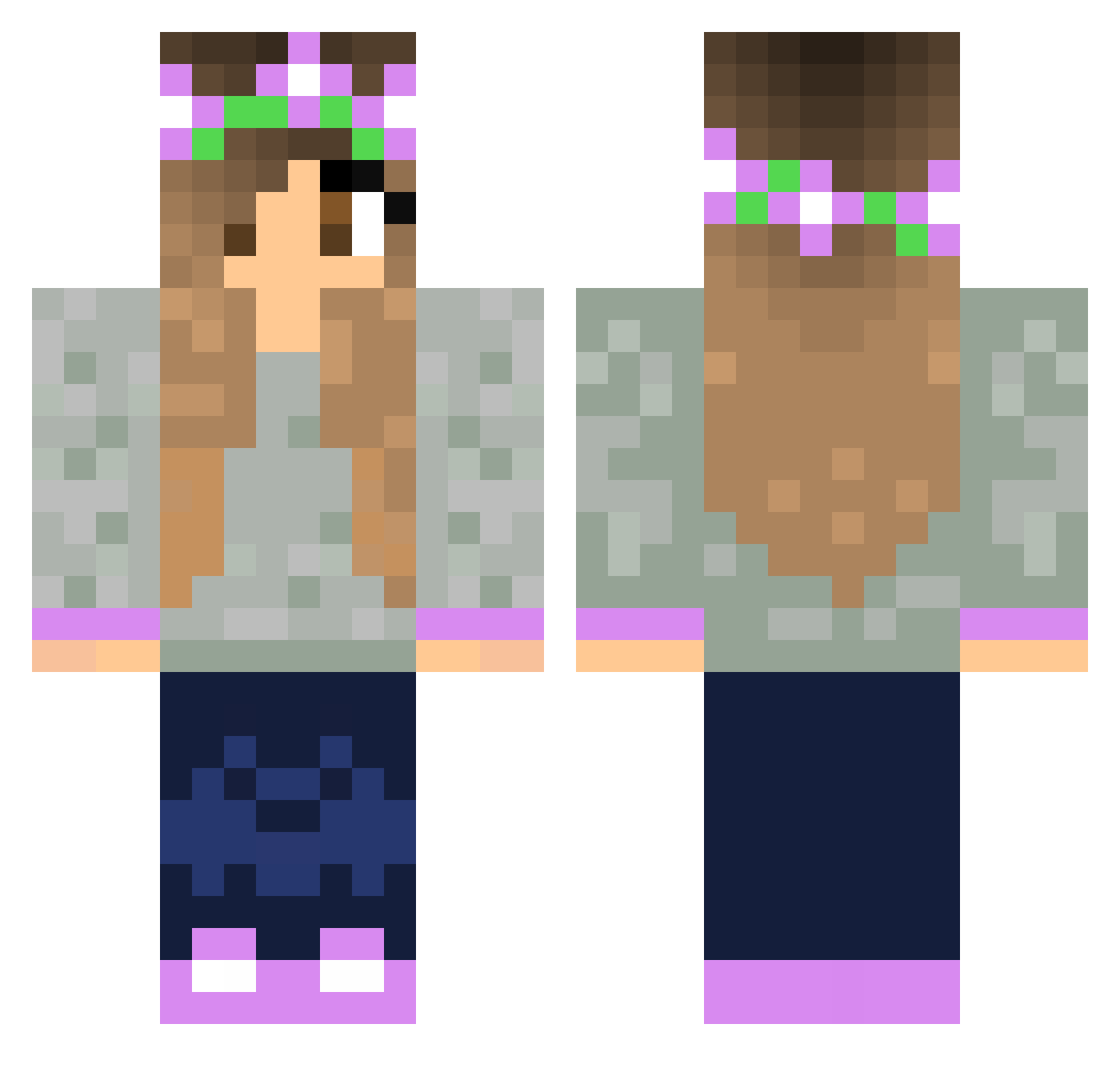 francine Minecraft skin, front and back view