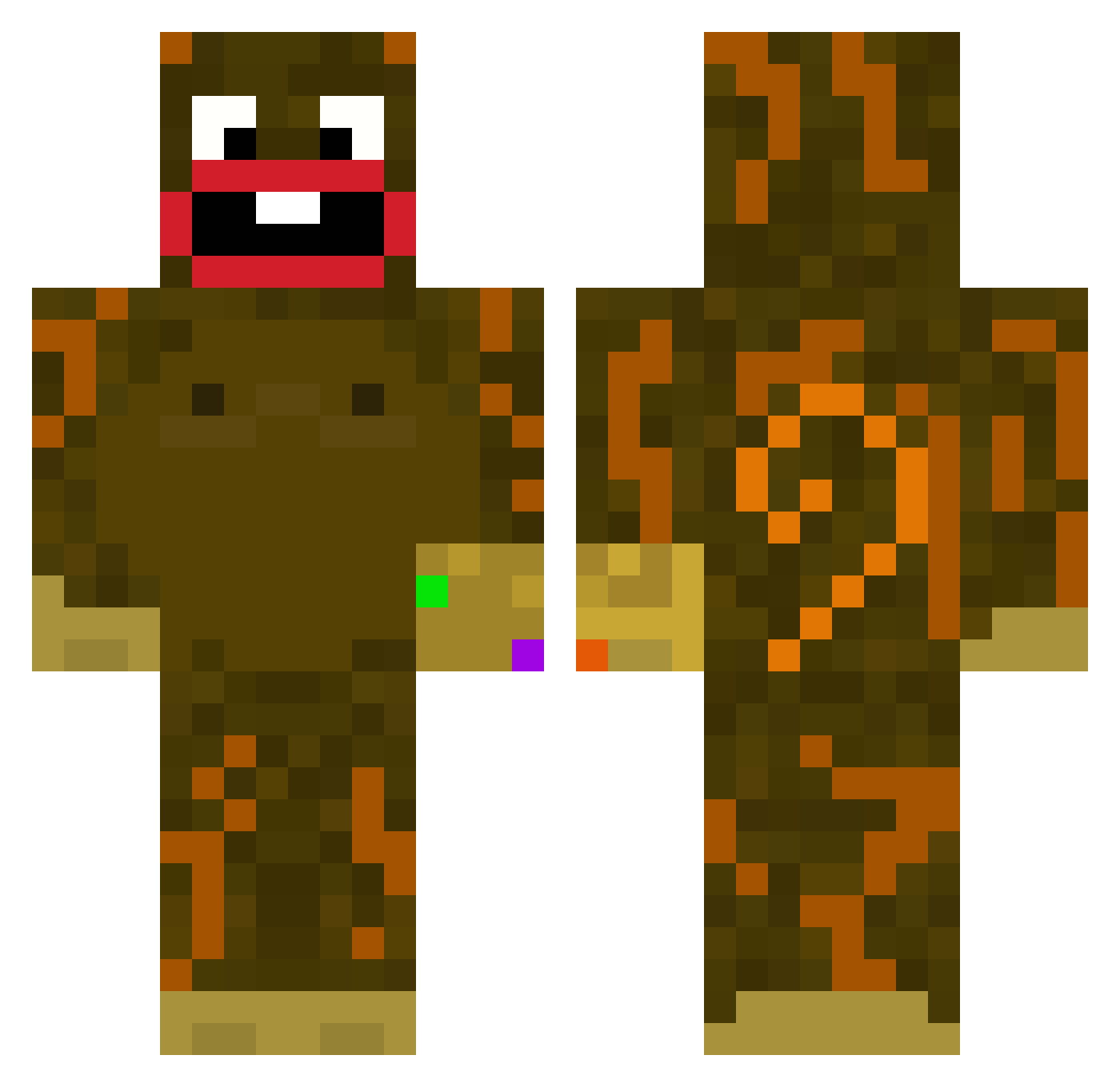 LasMonkas Minecraft skin, front and back view
