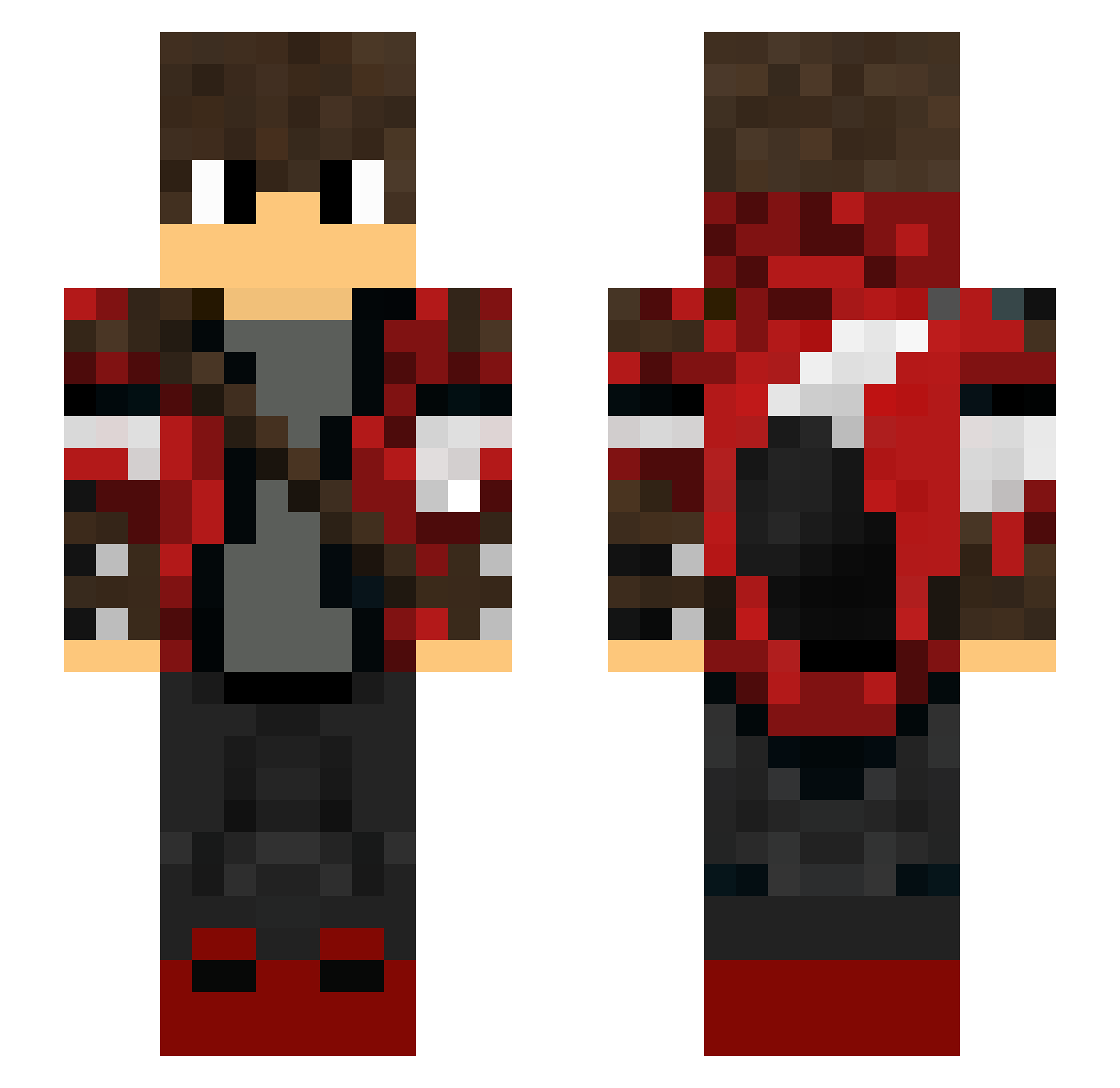 Takatro Minecraft skin, front and back view