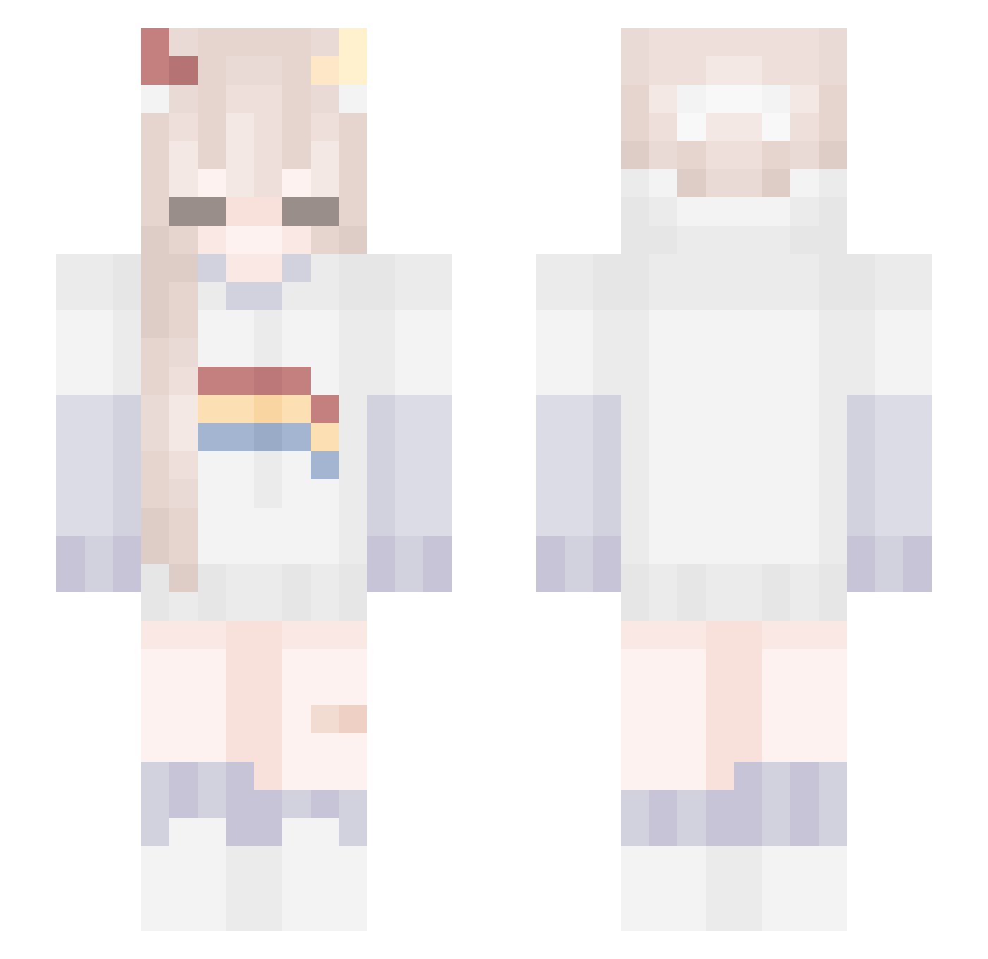 SkeppyticalGamin Minecraft skin, front and back view