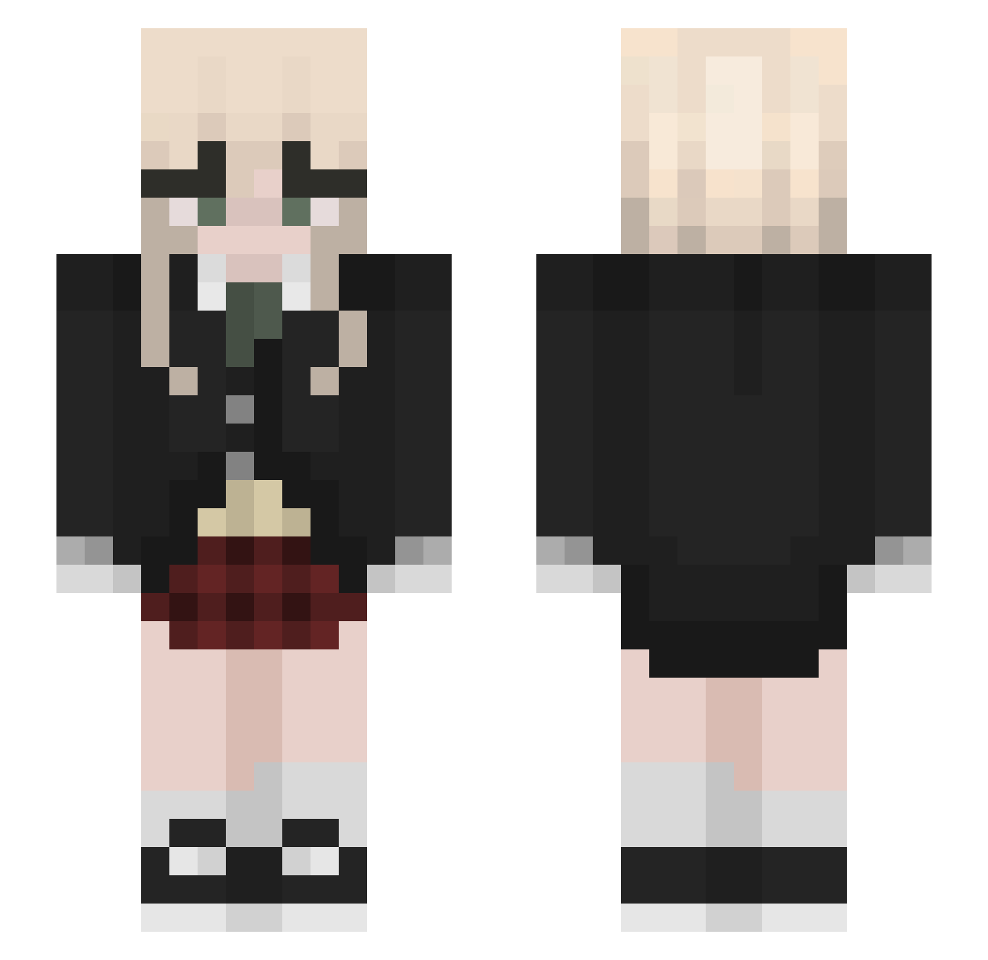 yumegarou Minecraft skin, front and back view