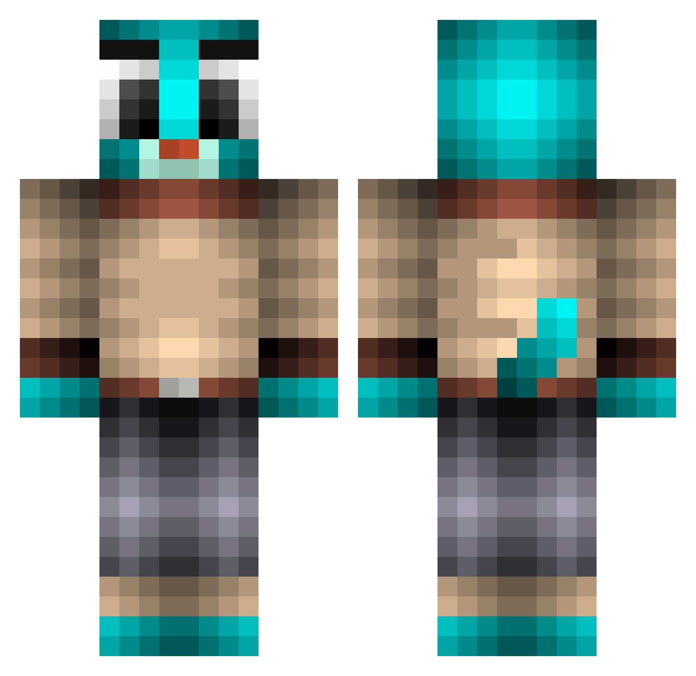 oTenshi Minecraft skin, front and back view