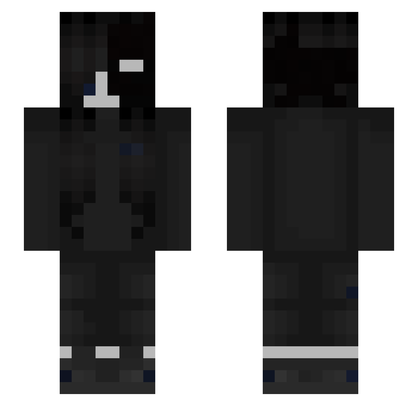reslinced Minecraft skin, front and back view