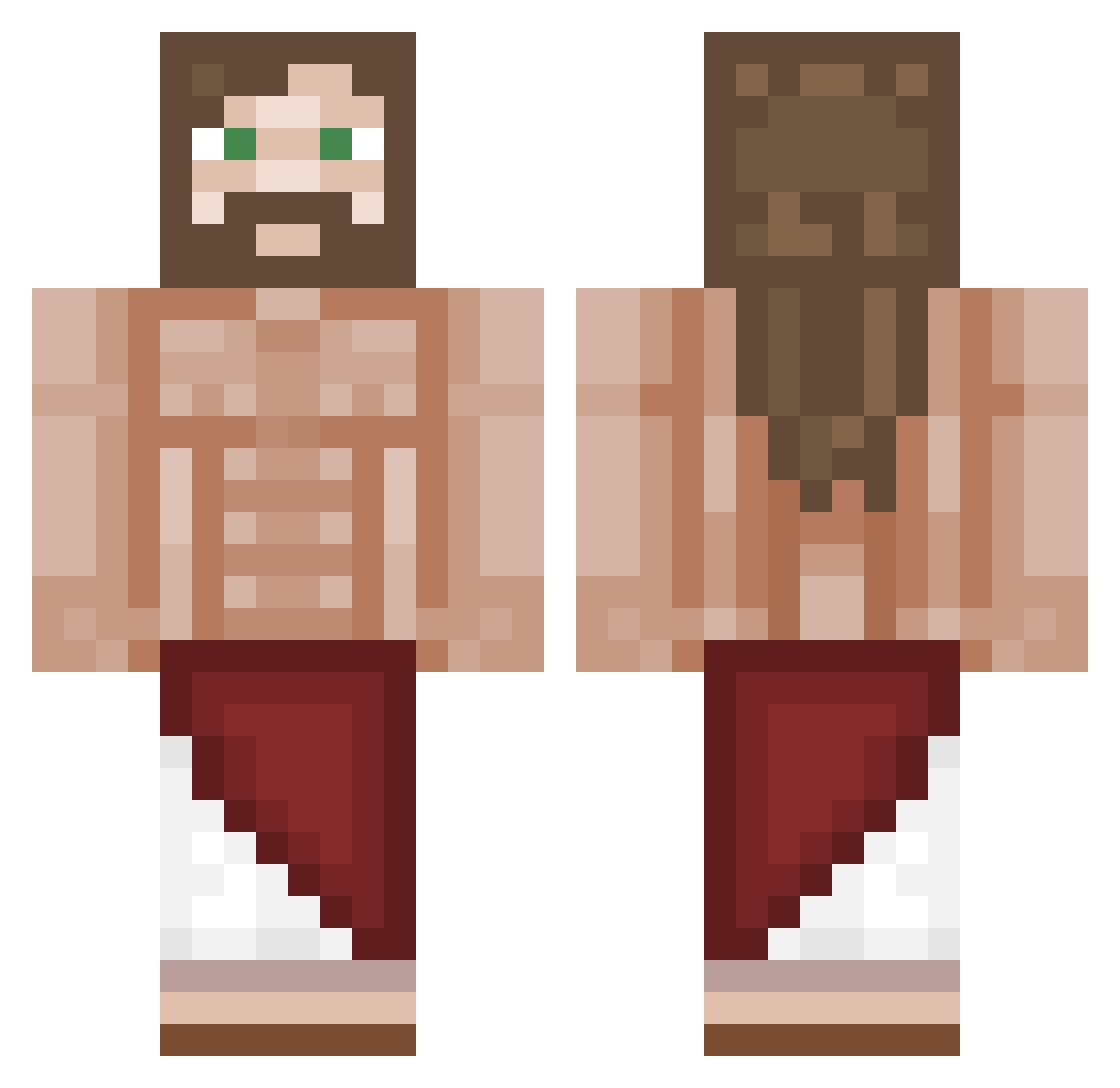 Zah96 Minecraft skin, front and back view