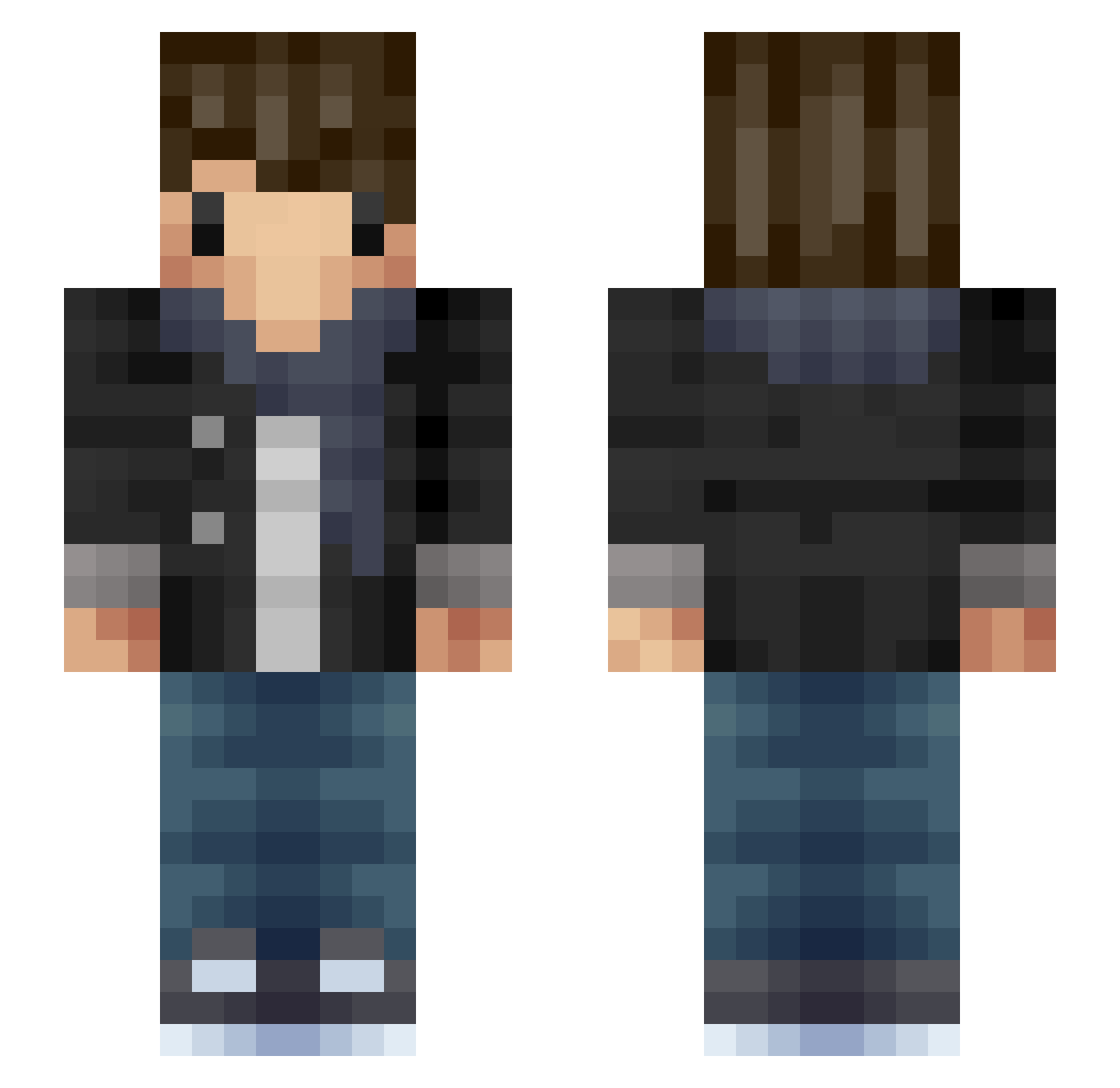 Scenesce Minecraft skin, front and back view