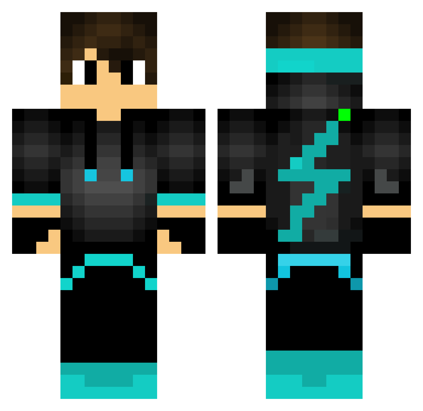 Tobine Minecraft skin, front and back view
