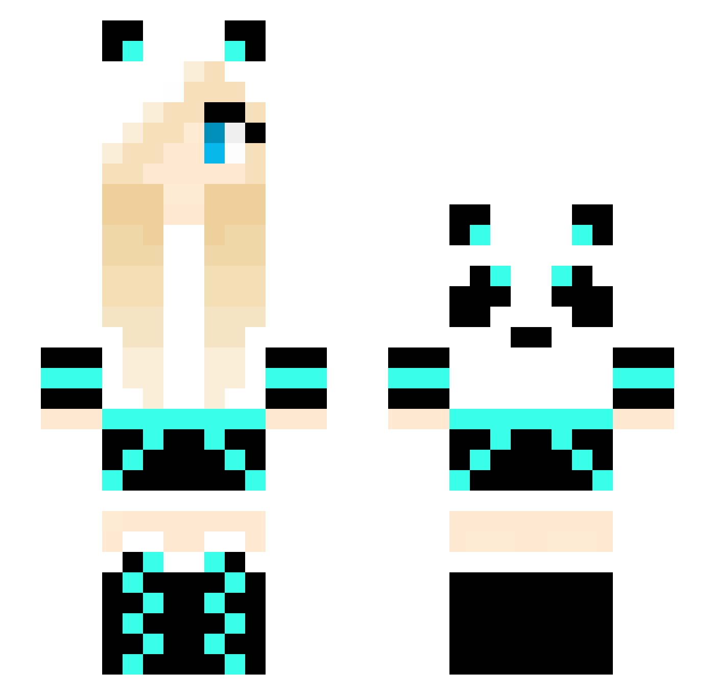 VannyStudios Minecraft skin, front and back view