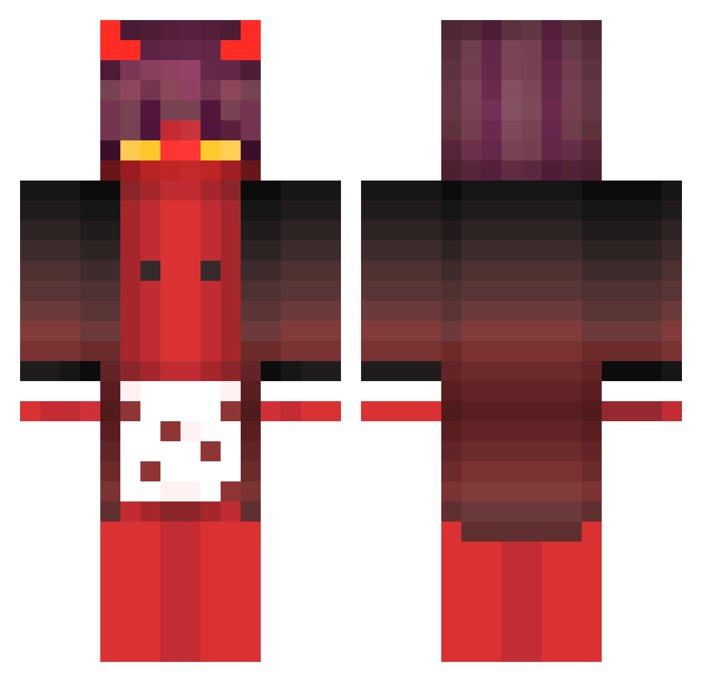 SweetPudding Minecraft skin, front and back view