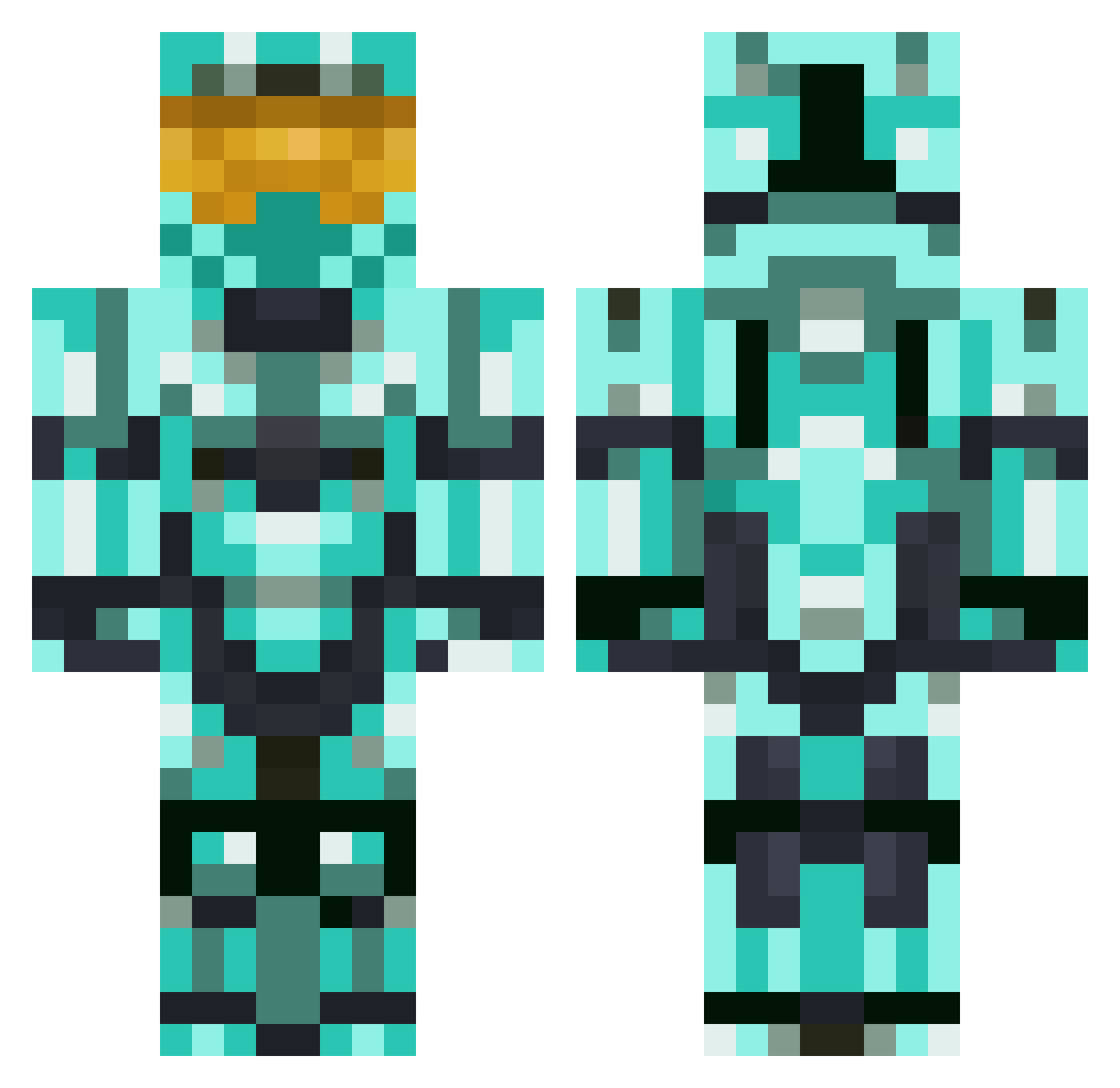 StreamerBTheWay Minecraft skin, front and back view