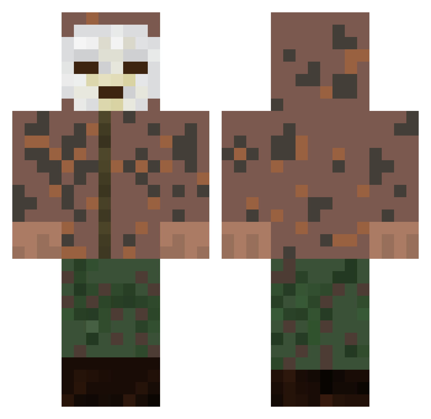 FemFilosofer Minecraft skin, front and back view