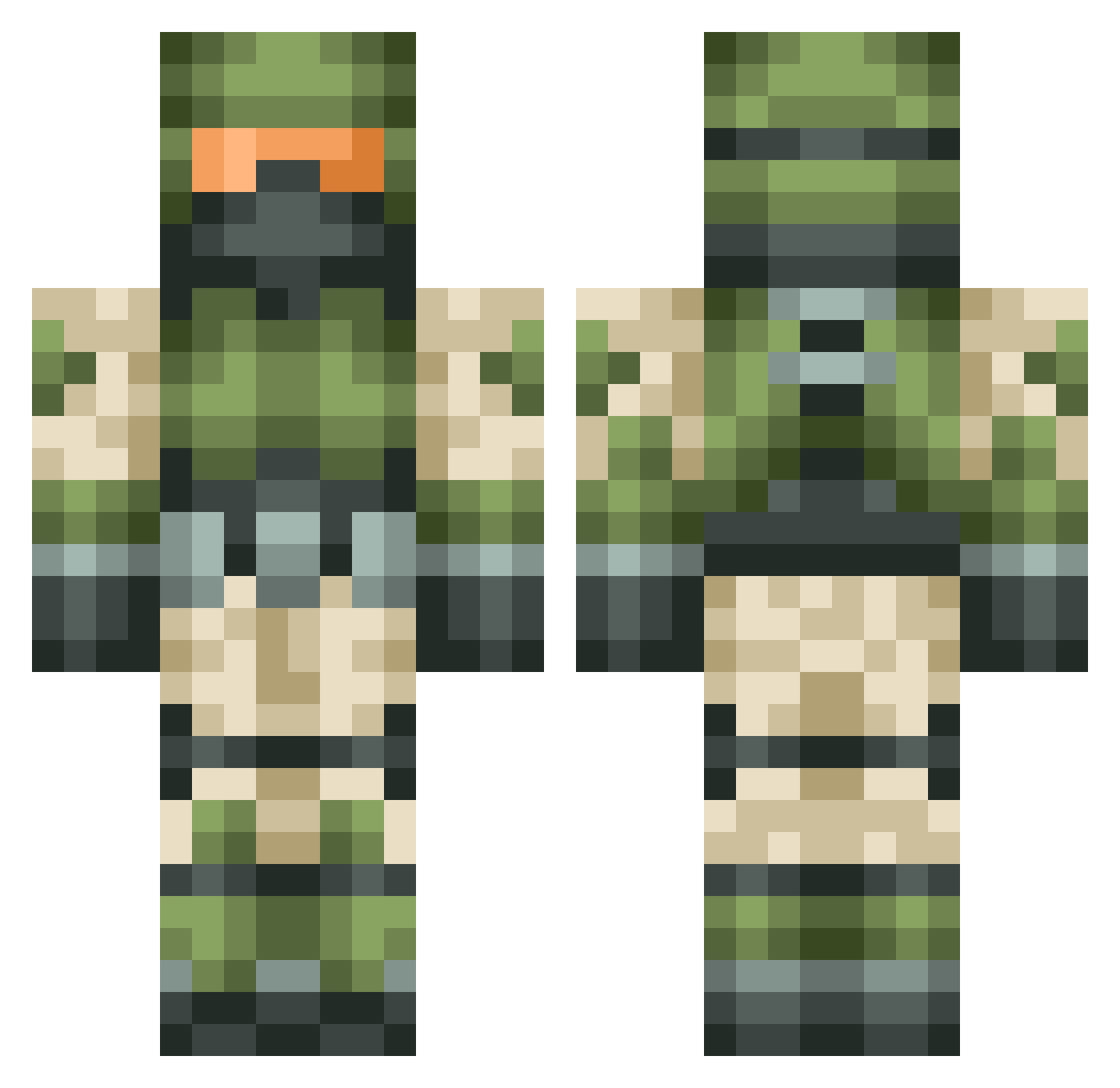 X_Rusky_X Minecraft skin, front and back view
