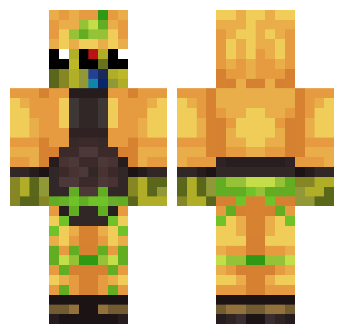 _Girlygamer Minecraft skin, front and back view