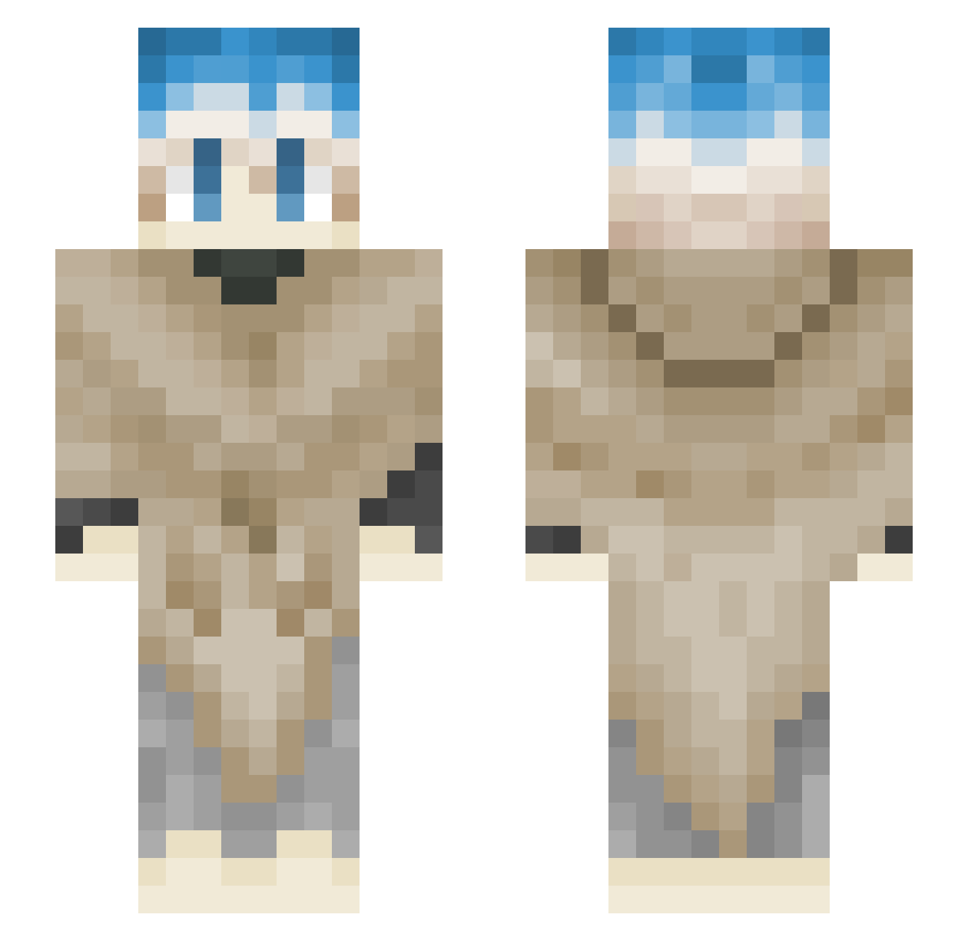 LeopardF Minecraft skin, front and back view