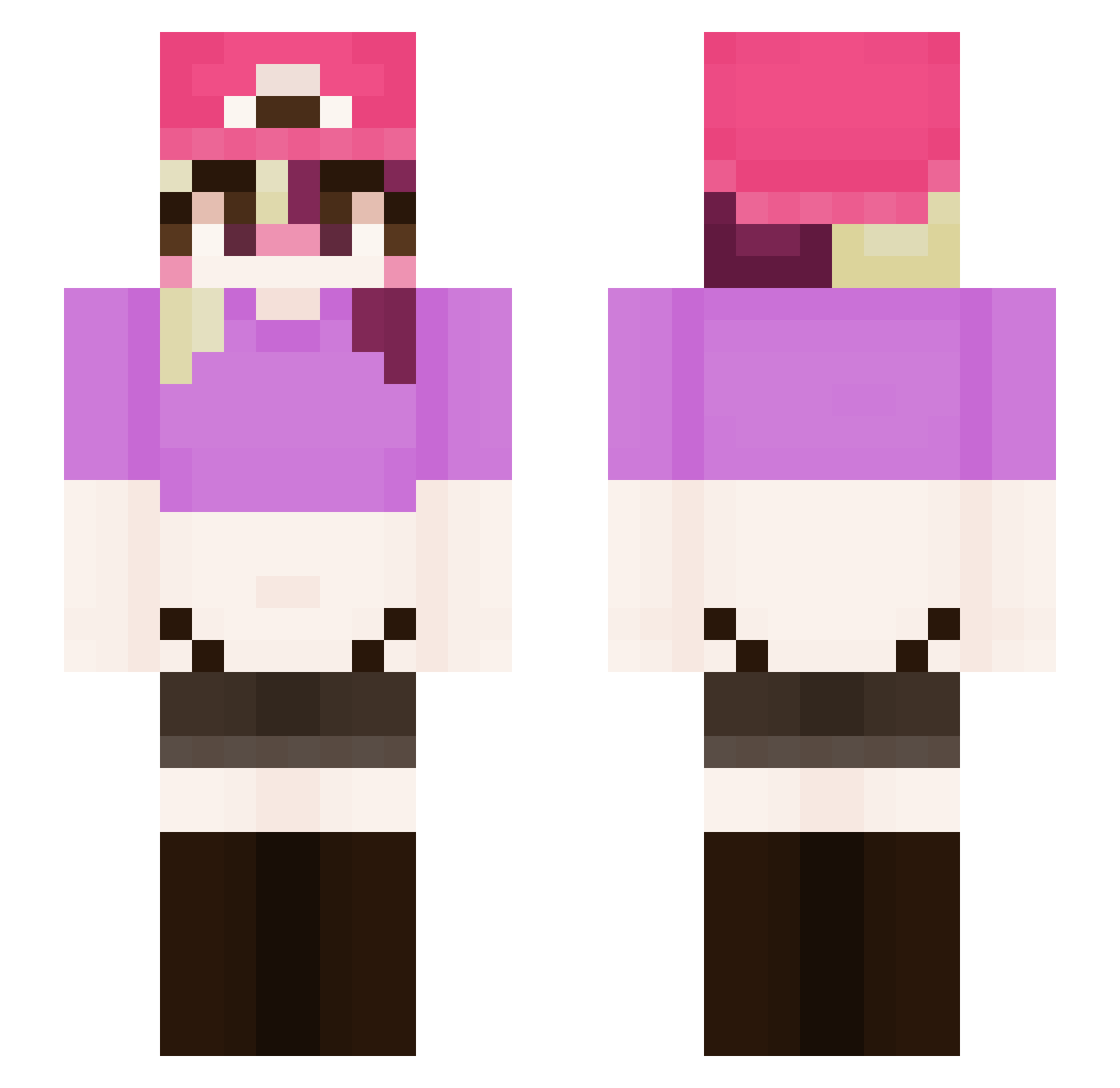 sourraincandy Minecraft skin, front and back view