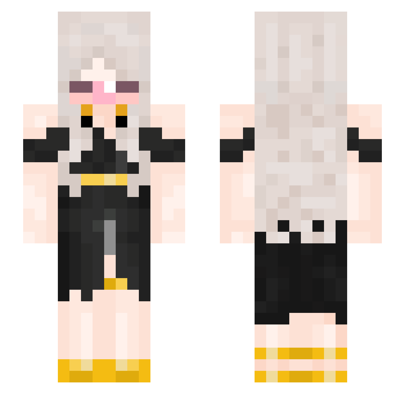 jinwawol Minecraft skin, front and back view