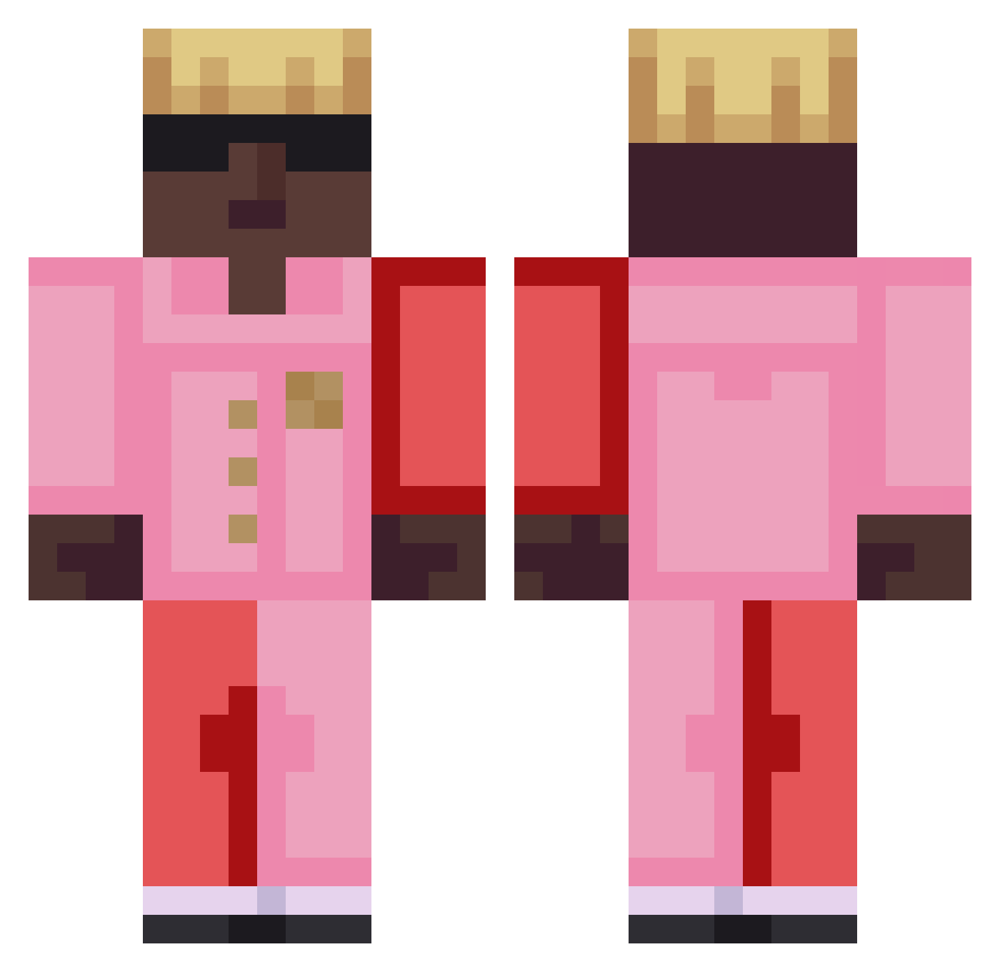 Bachey Minecraft skin, front and back view