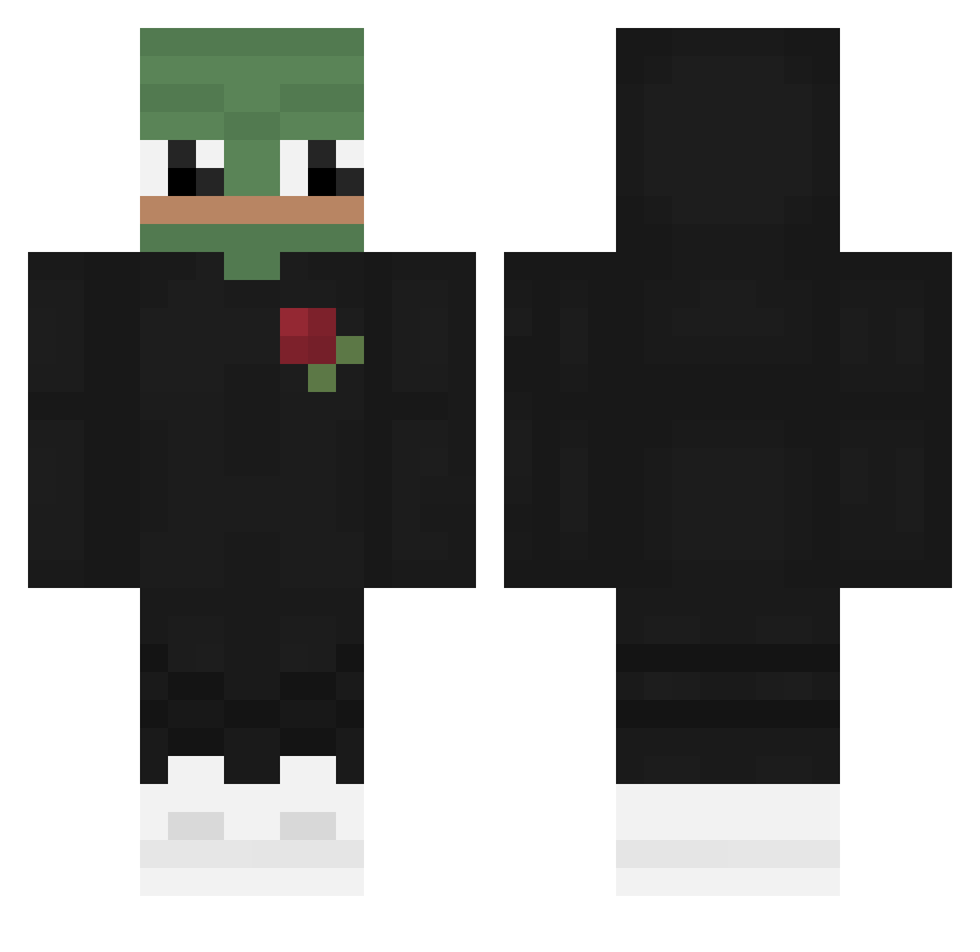 Swiffness Minecraft skin, front and back view